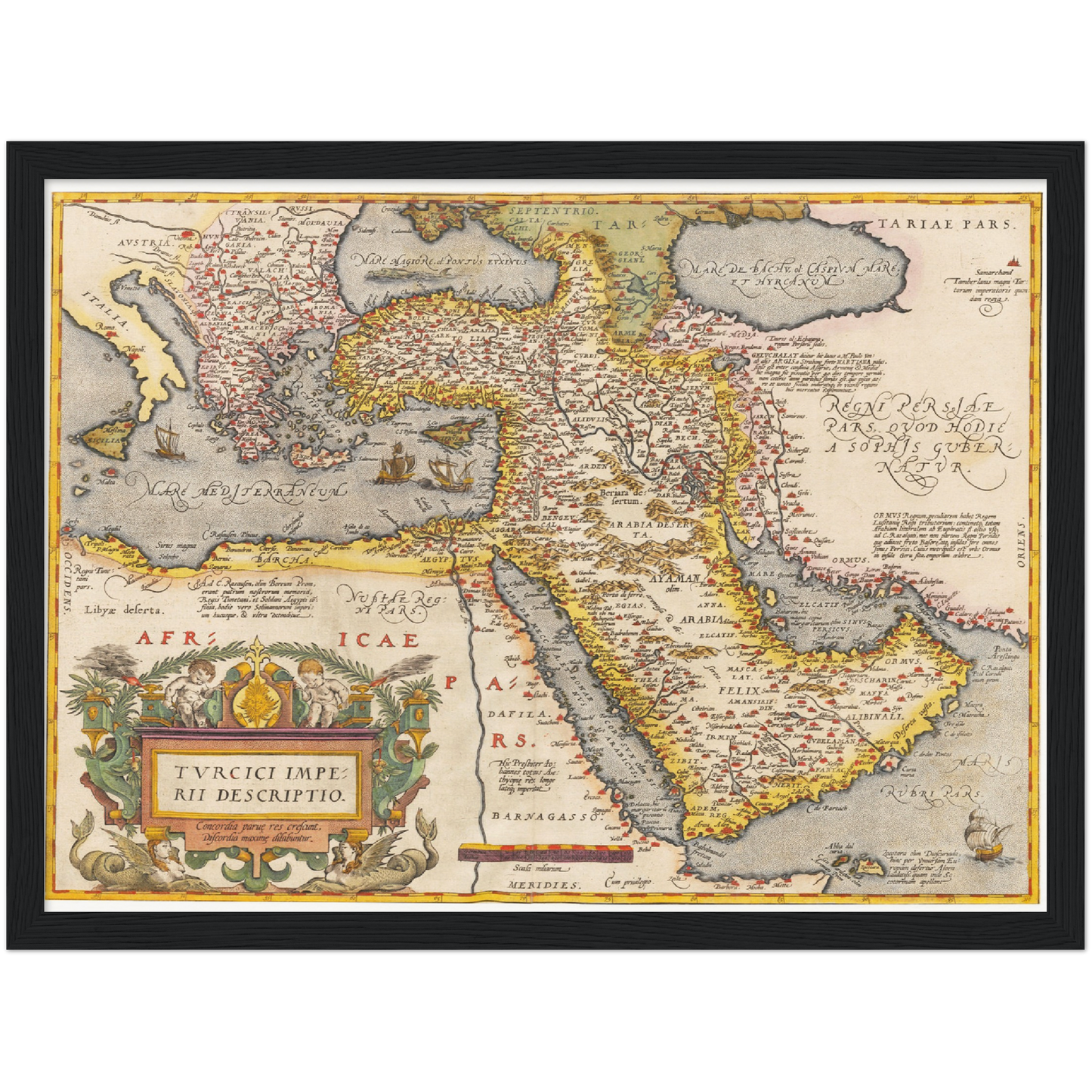 Historische Landkarte Naher Osten um 1609