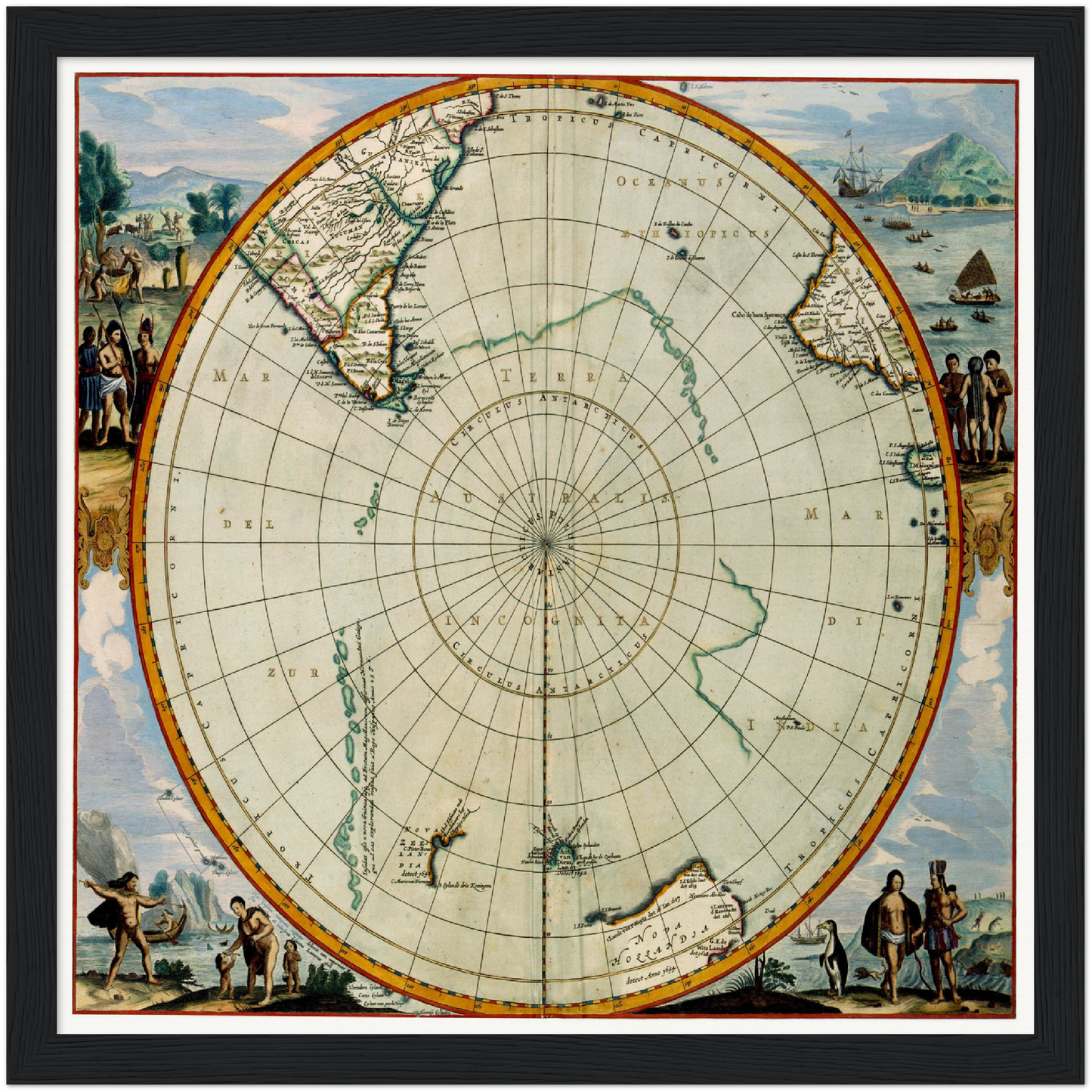 Historische Landkarte Antarktis um 1690