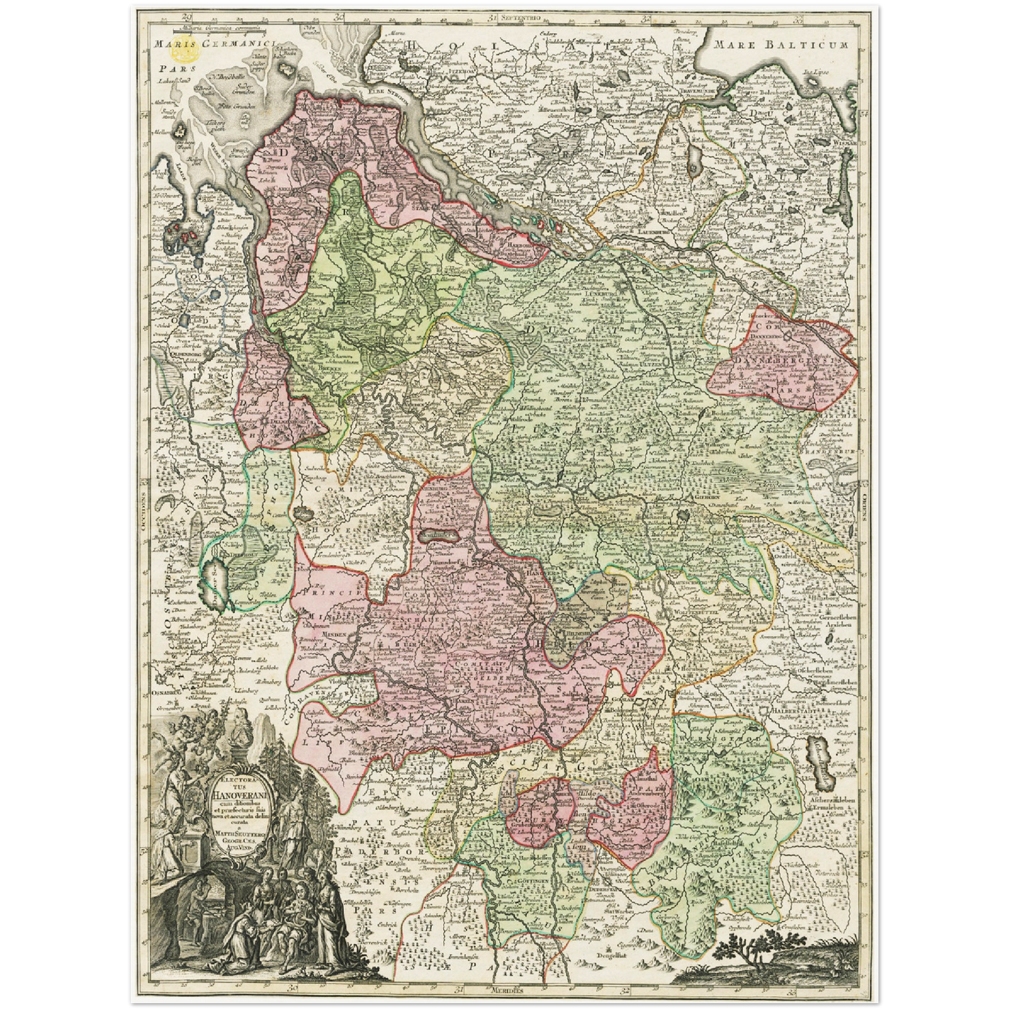Historische Landkarte Hannover um 1750