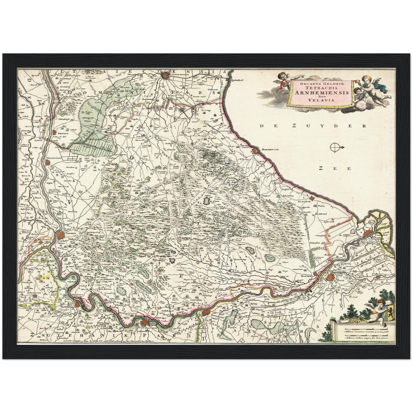 Historische Landkarte Provinz Gelderland um 1680