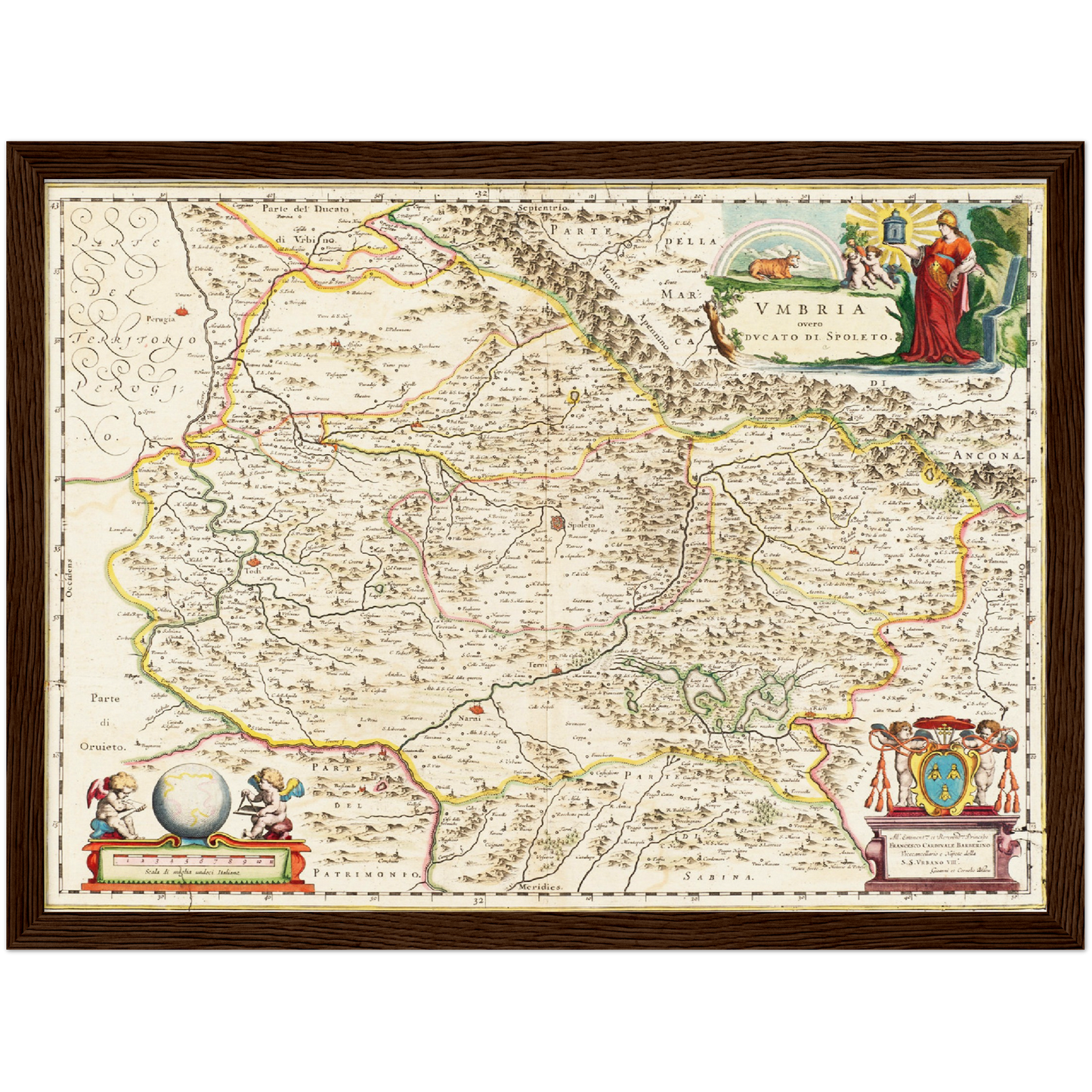 Historische Landkarte Umbrien um 1662
