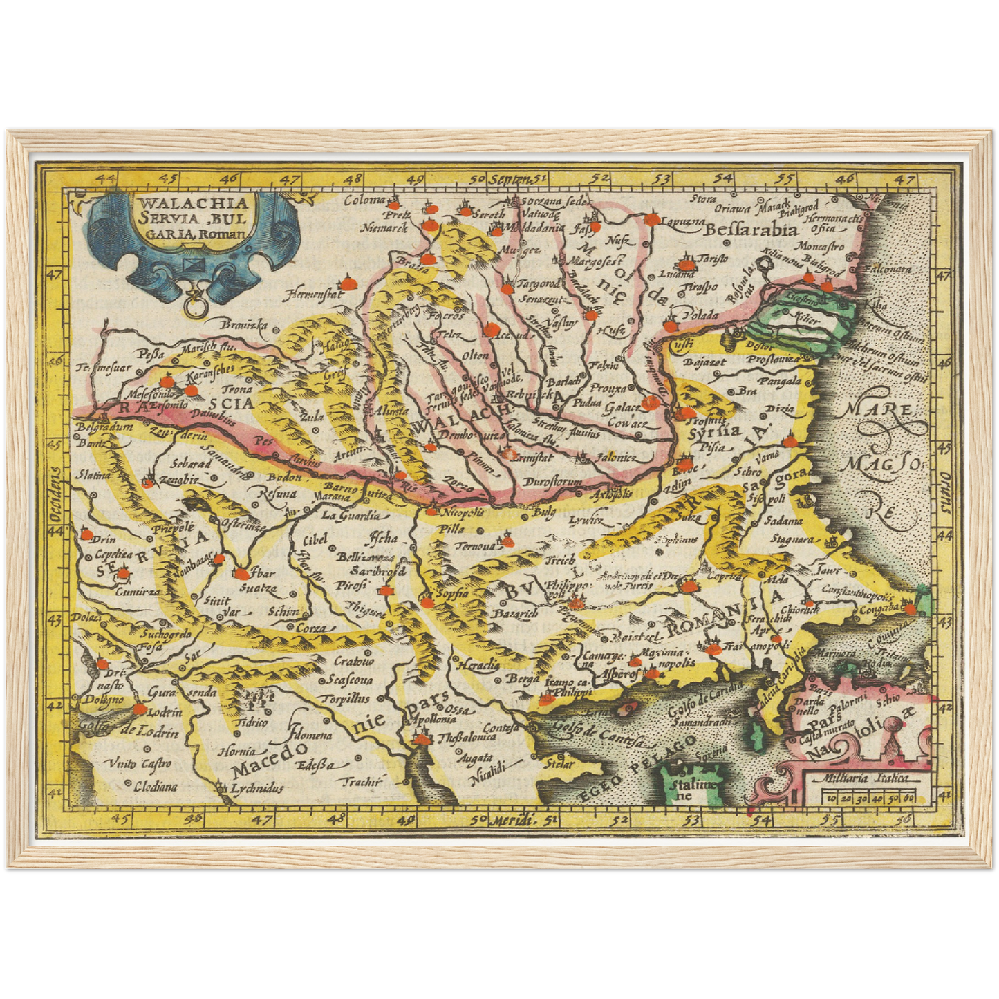 Historische Landkarte Wallachei um 1609