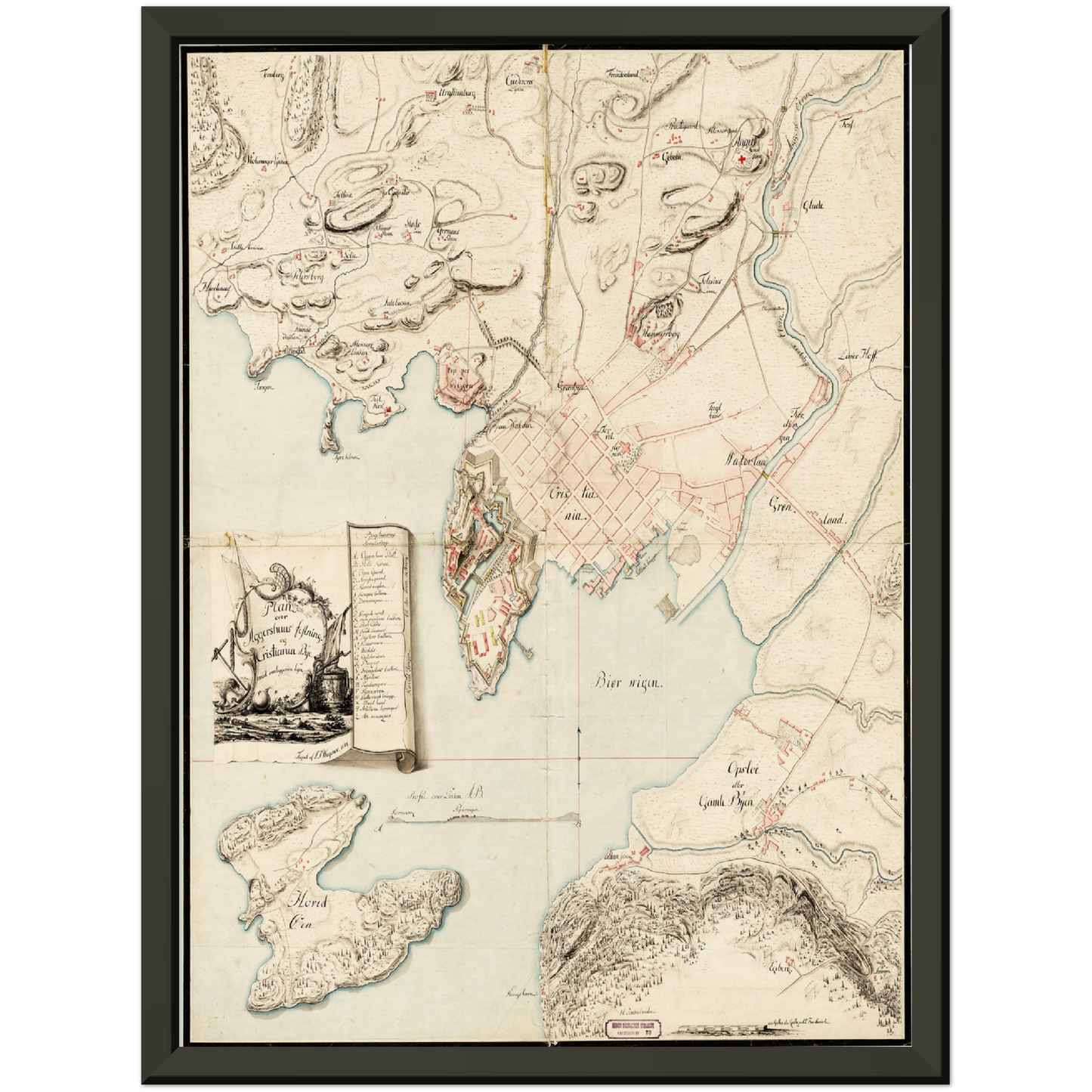 Historischer Stadtplan Oslo um 1774