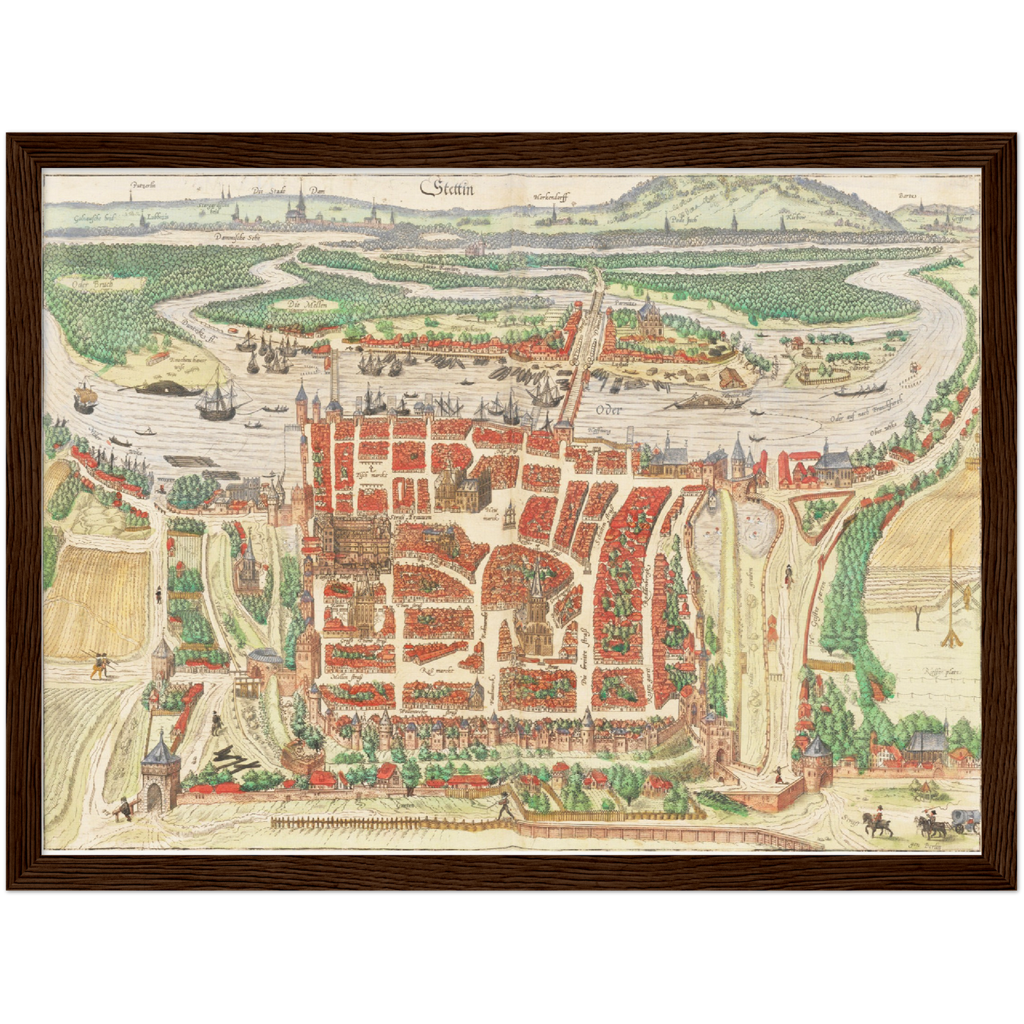 Historische Stadtansicht Stettin um 1592