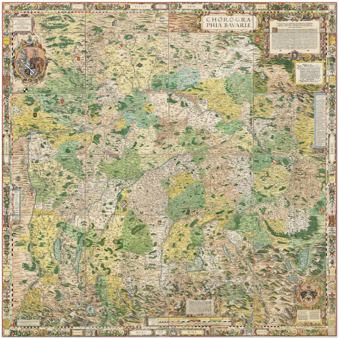 Historische Landkarte Bayern um 1568