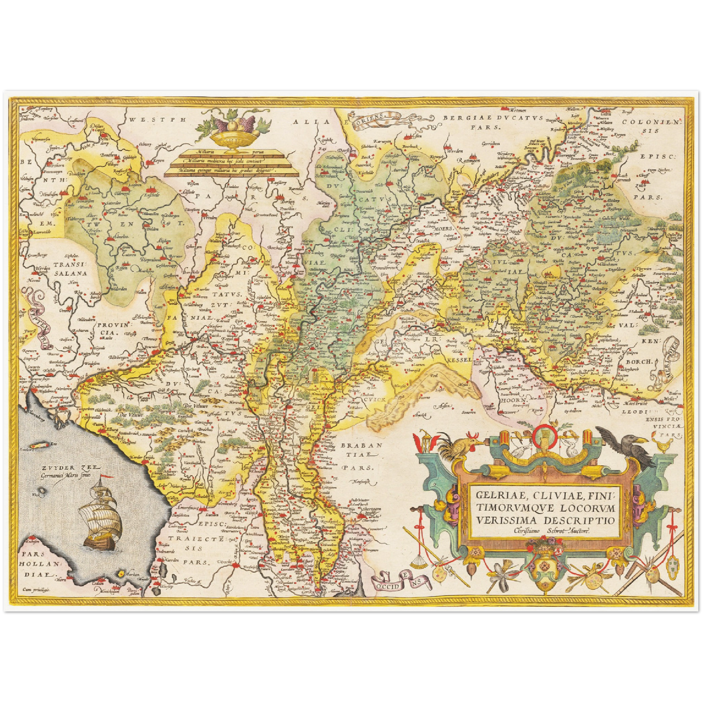 Historische Landkarte Niederrhein um 1609
