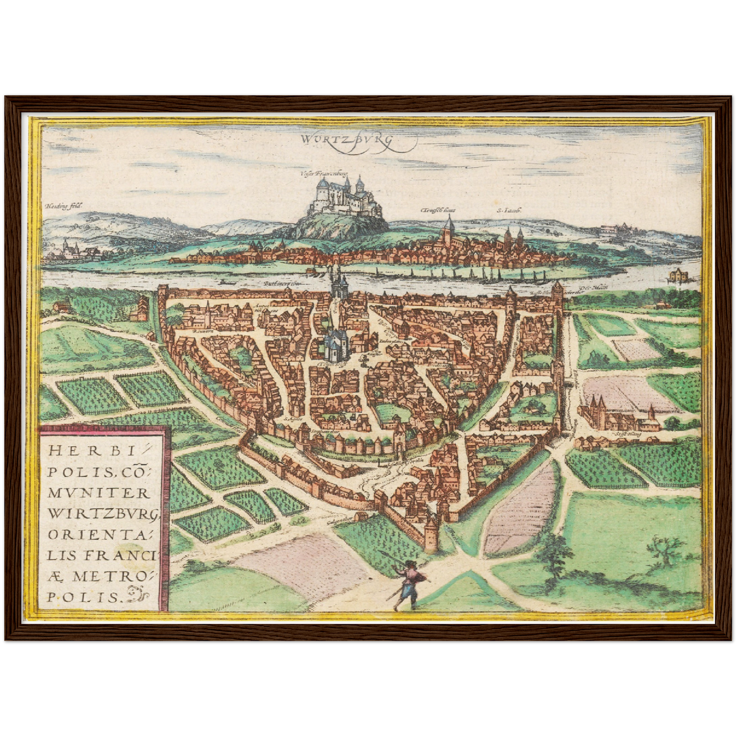 Historische Stadtansicht Würzburg um 1612