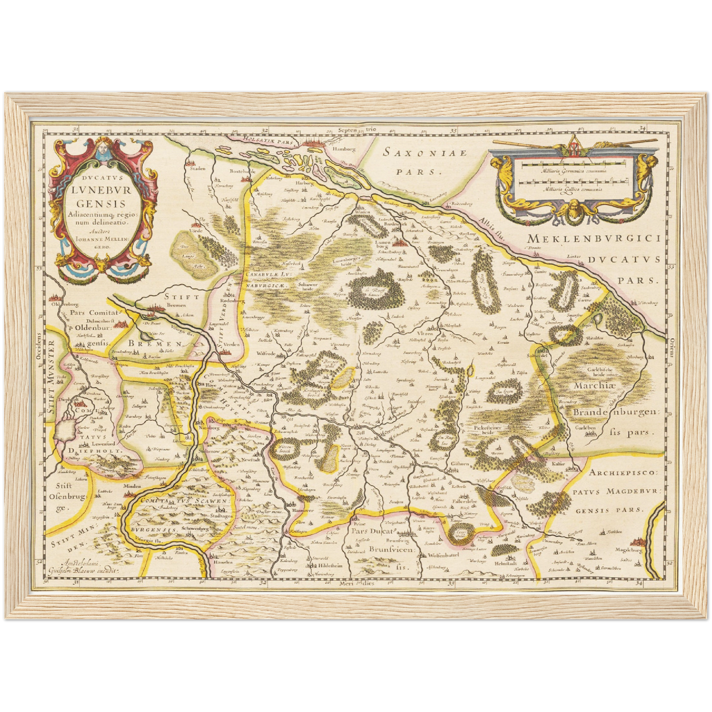 Historische Landkarte Lüneburg um 1635