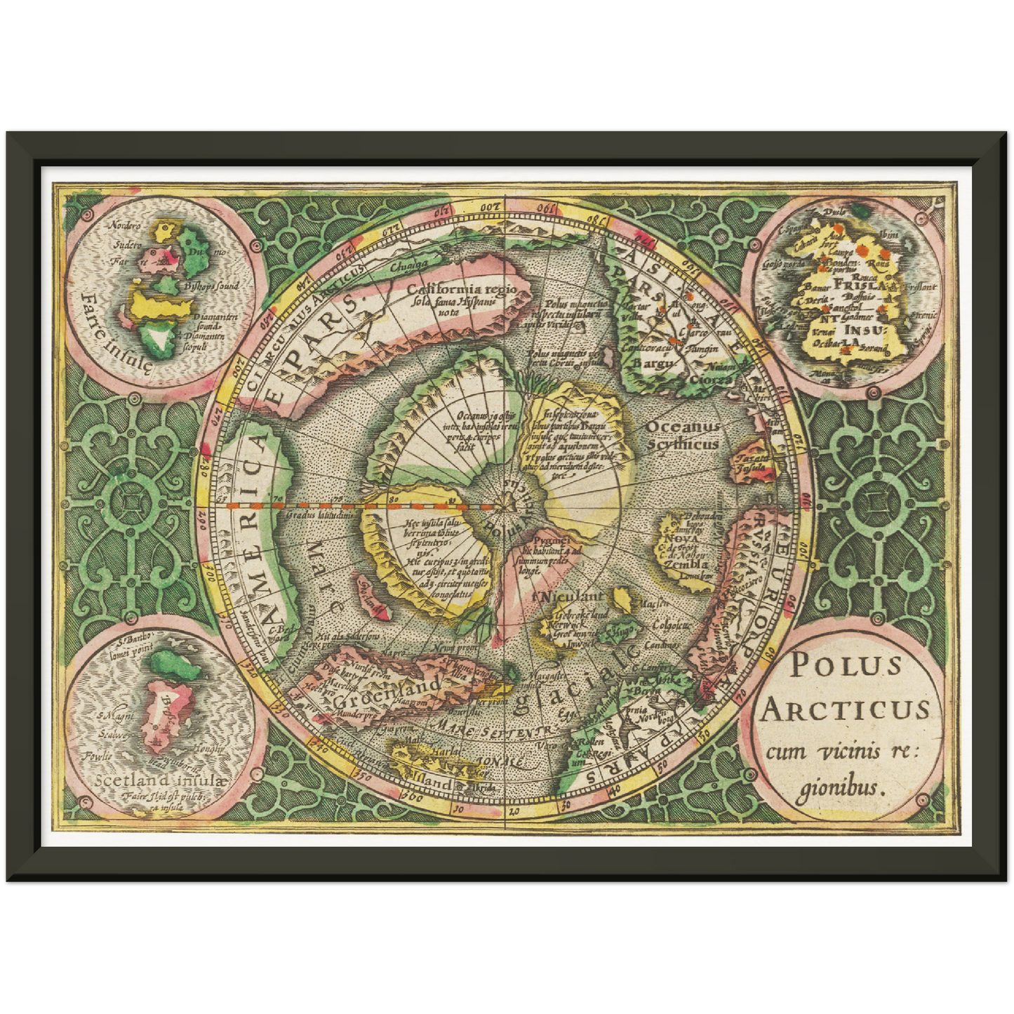 Historische Landkarte Arktis um 1609