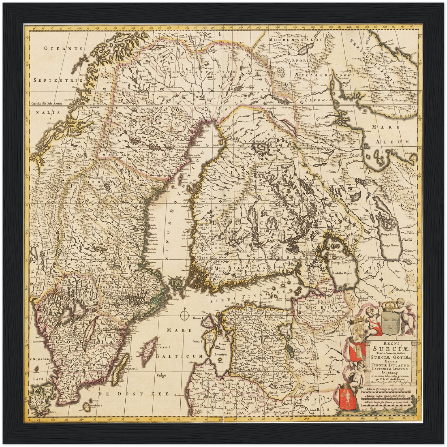 Historische Landkarte Schweden um 1698