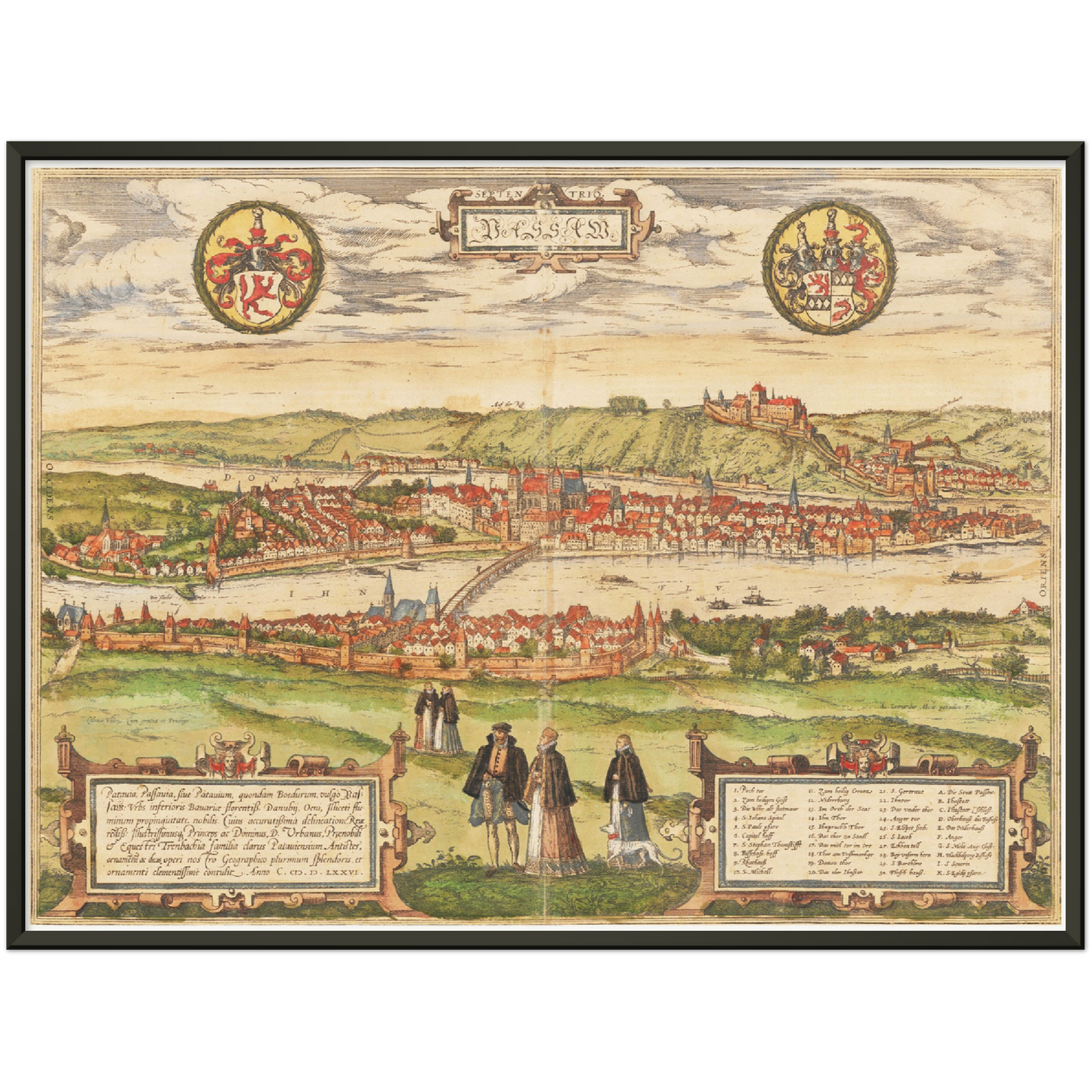 Historische Stadtansicht Passau um 1582