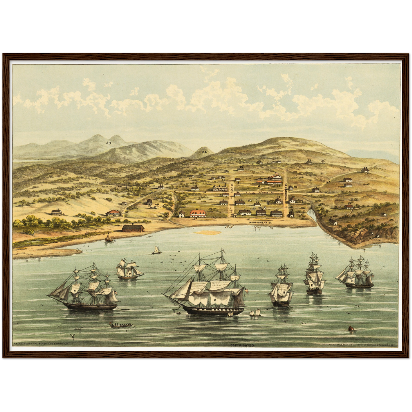 Historische Stadtansicht San Francisco um 1846