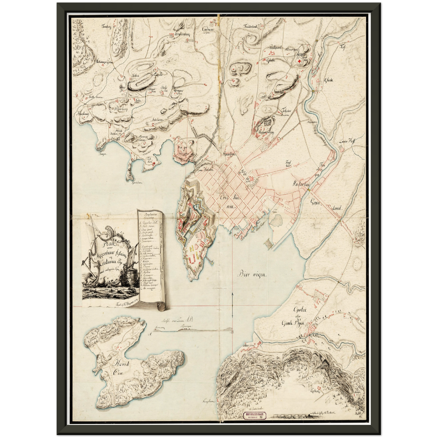 Historischer Stadtplan Oslo um 1774