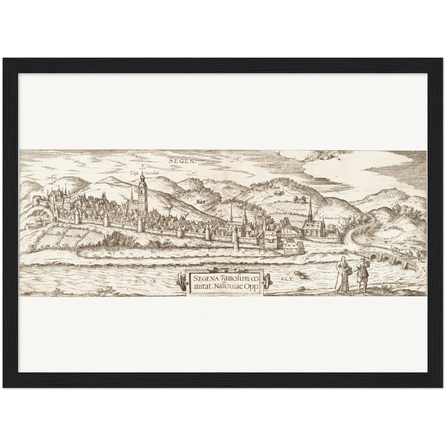 Historische Stadtansicht Siegen um 1618