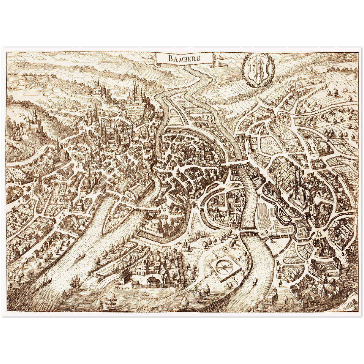 Historische Stadtansicht Bamberg um 1642