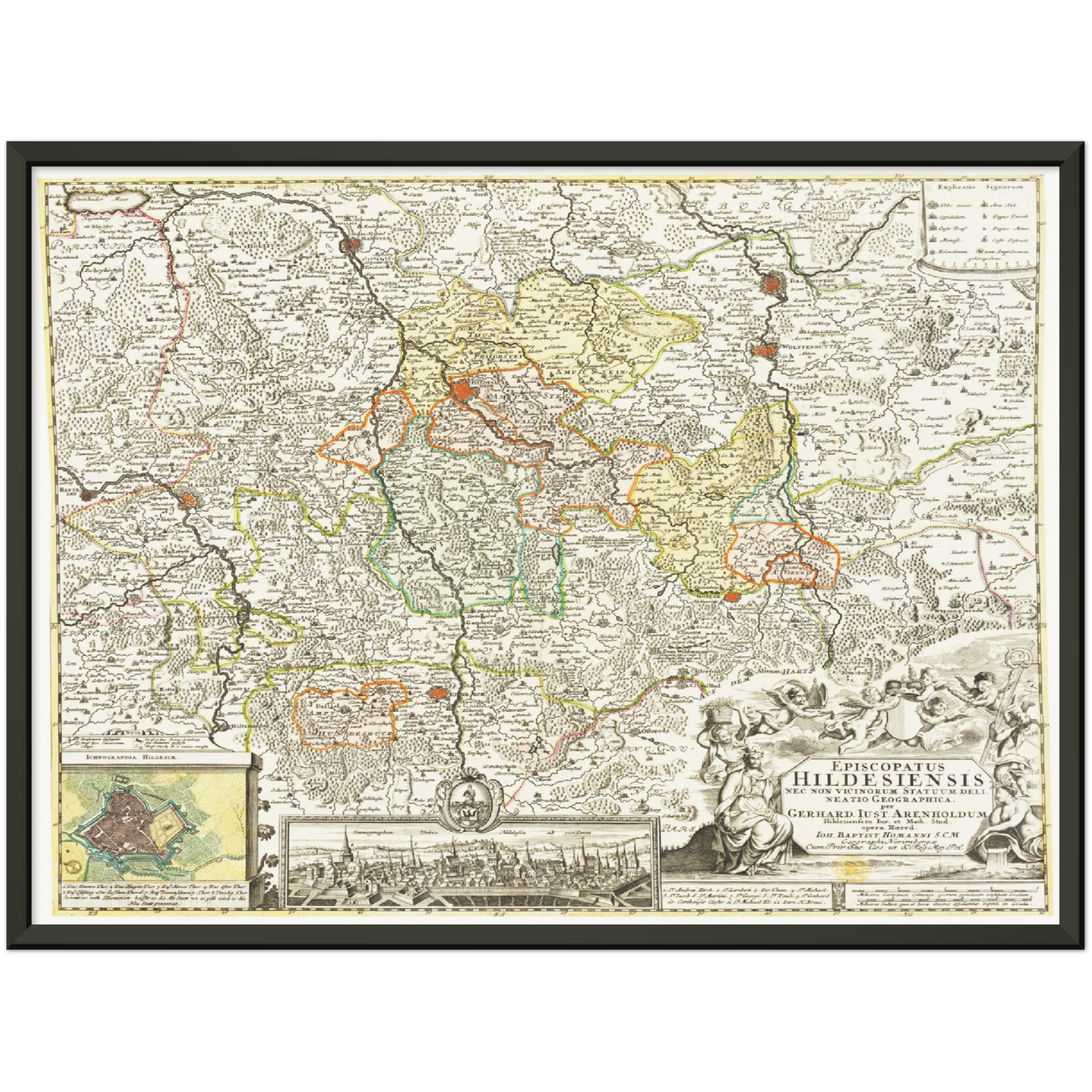 Historische Landkarte Hildesheim um 1730