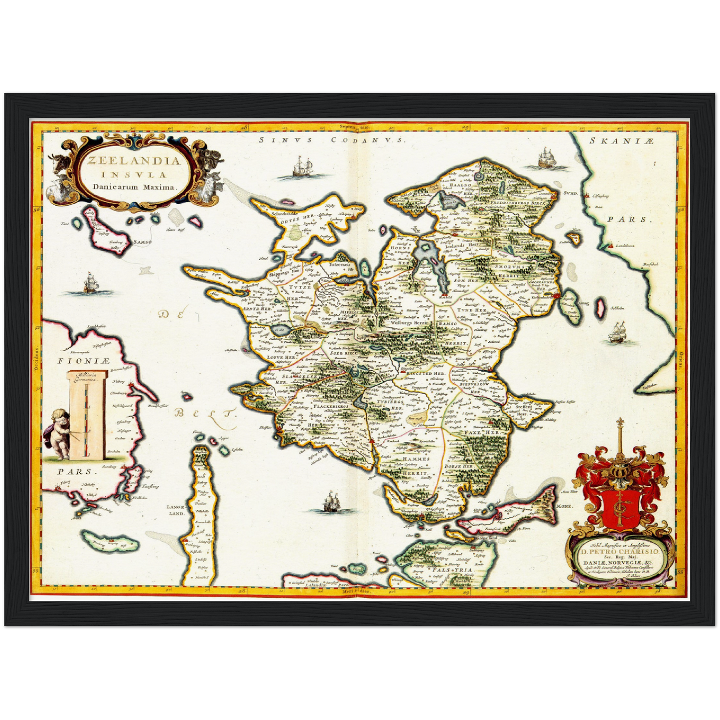 Historische Landkarte Seeland um 1690