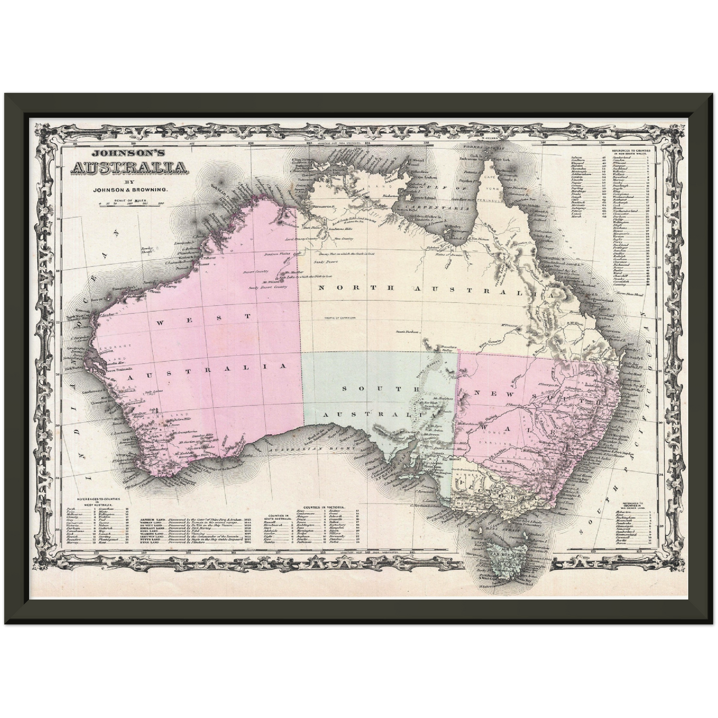 Historische Landkarte Australien um 1861