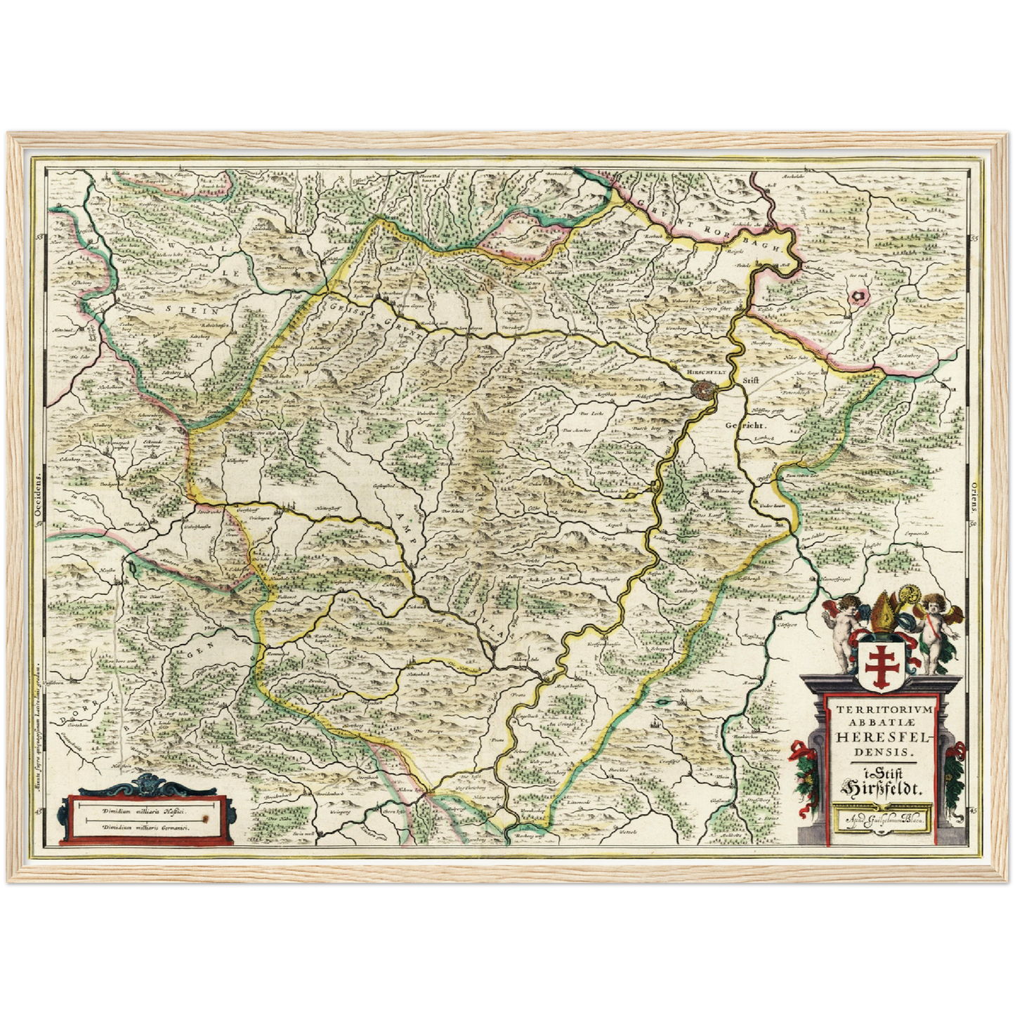 Historische Landkarte Bad Hersfeld um 1647