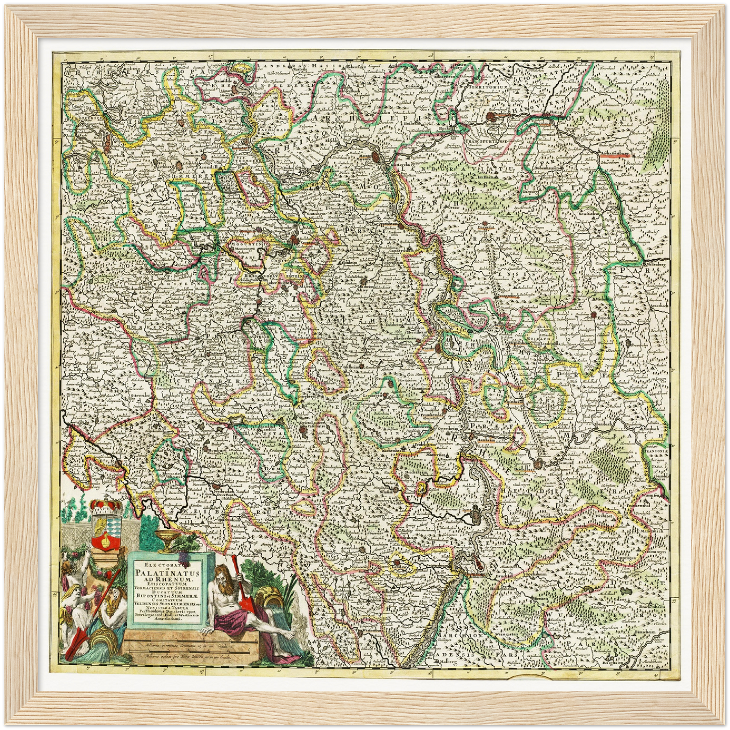Historische Landkarte Pfalz um 1700