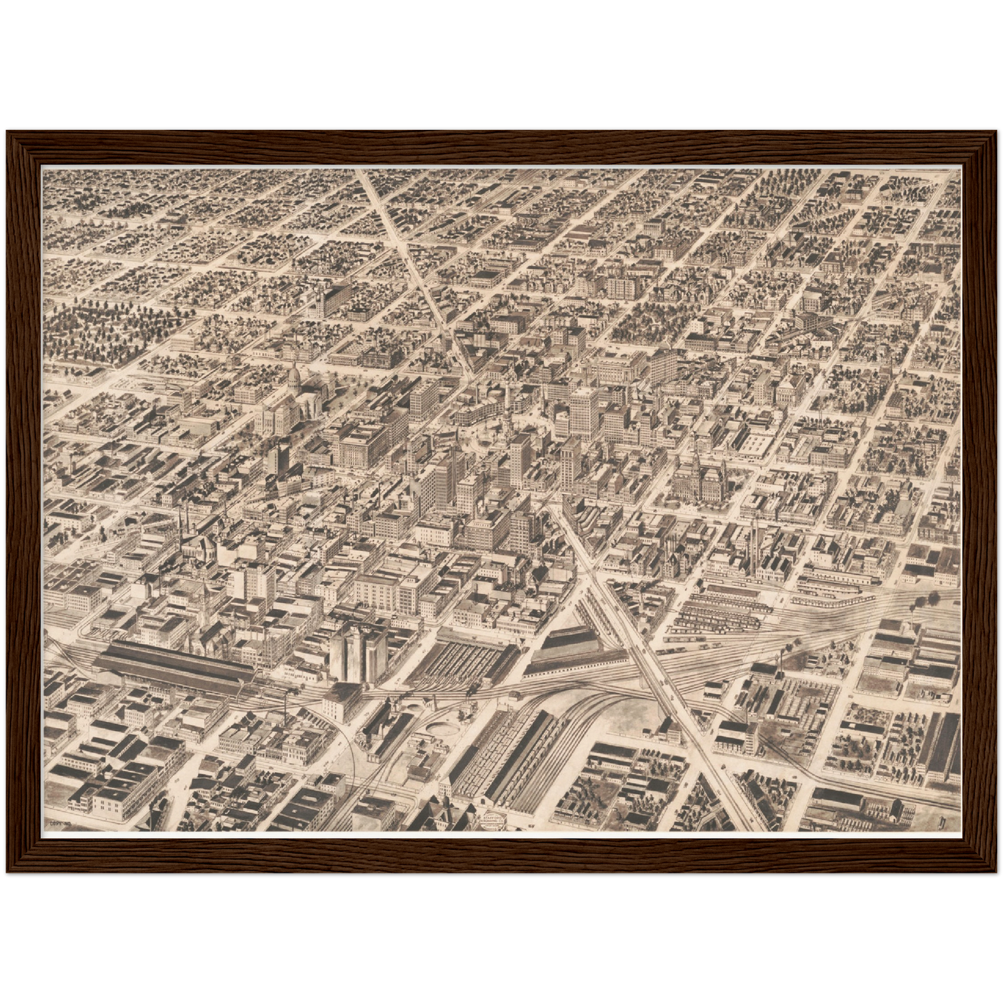 Historische Stadtansicht Indianapolis um 1913