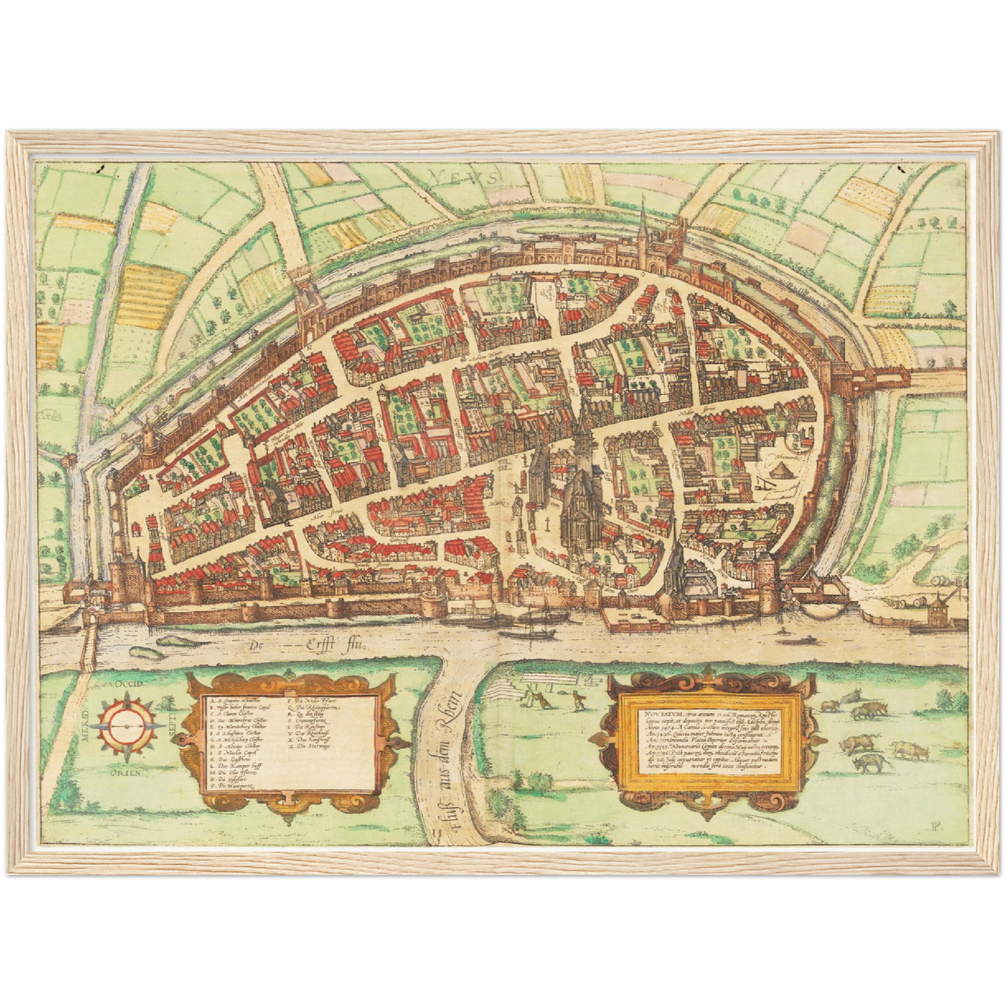 Historischer Stadtplan Neuss um 1592