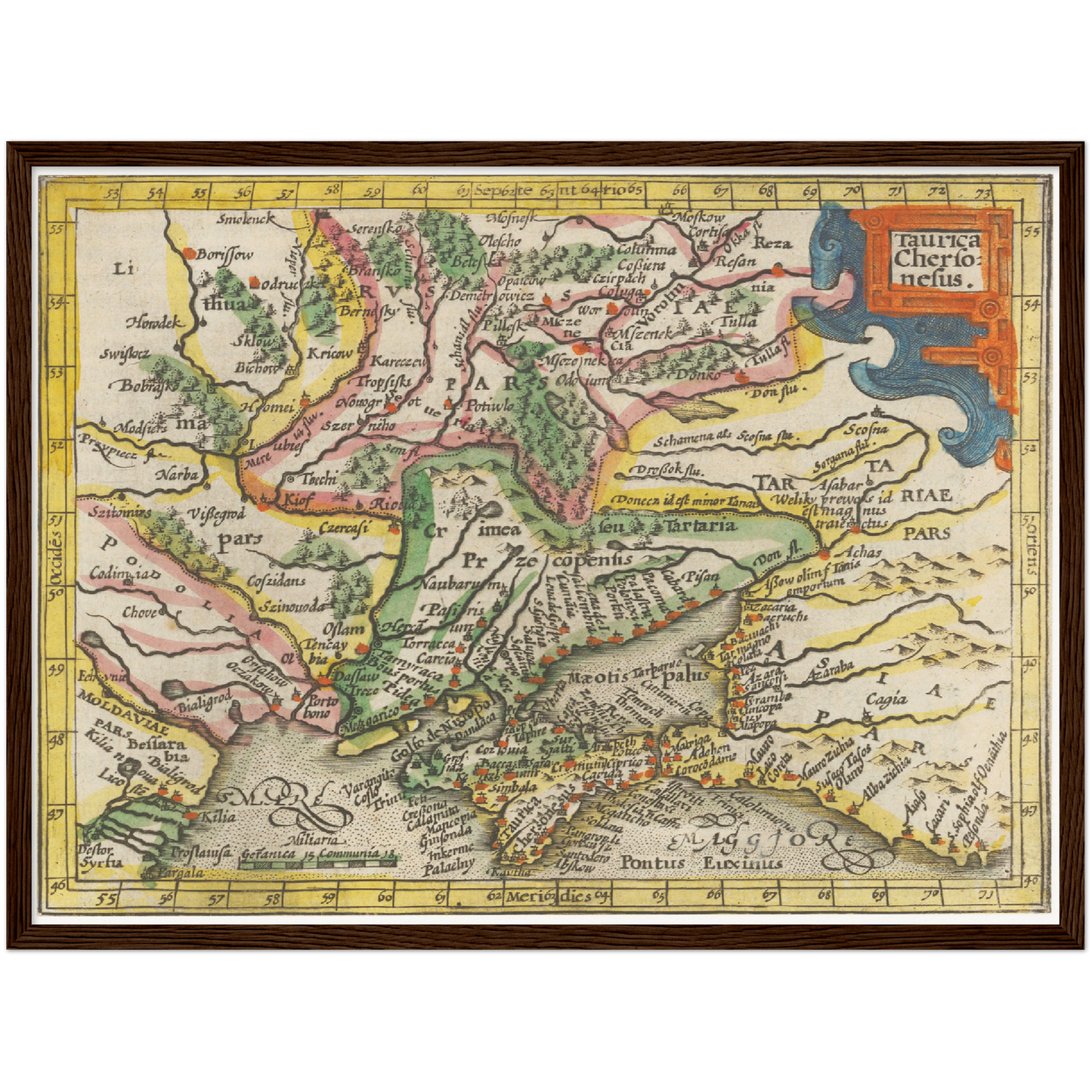 Historische Landkarte Ukraine um 1609