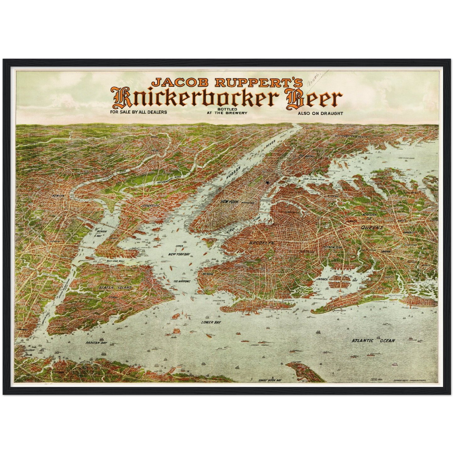 Historische Stadtansicht Greater New York City um 1912