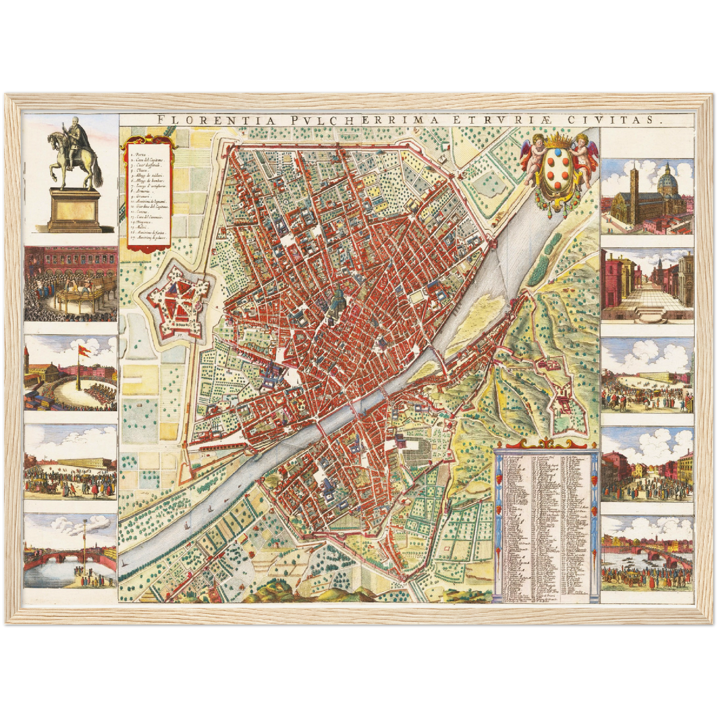 Historischer Stadtplan Florenz um 1660