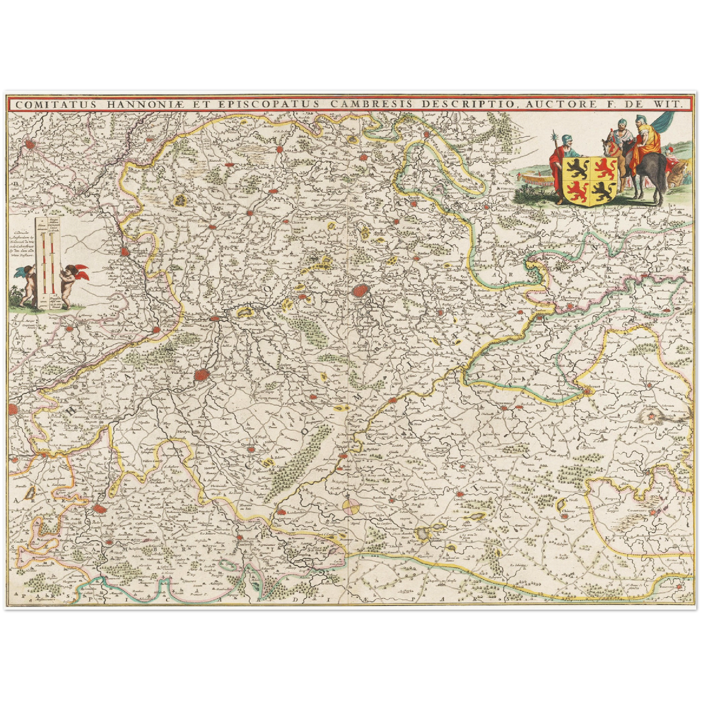 Historische Landkarte Hennegau um 1670