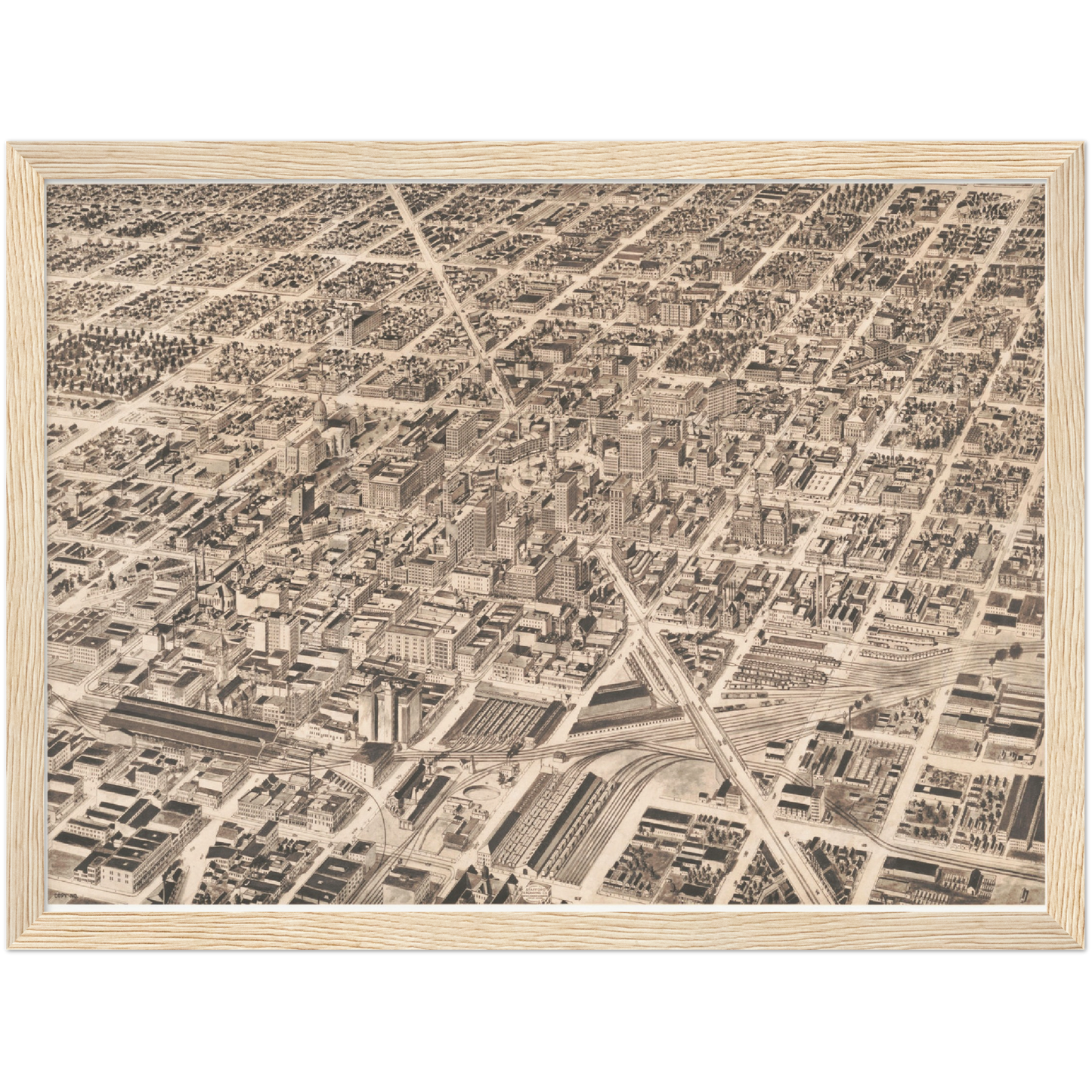 Historische Stadtansicht Indianapolis um 1913