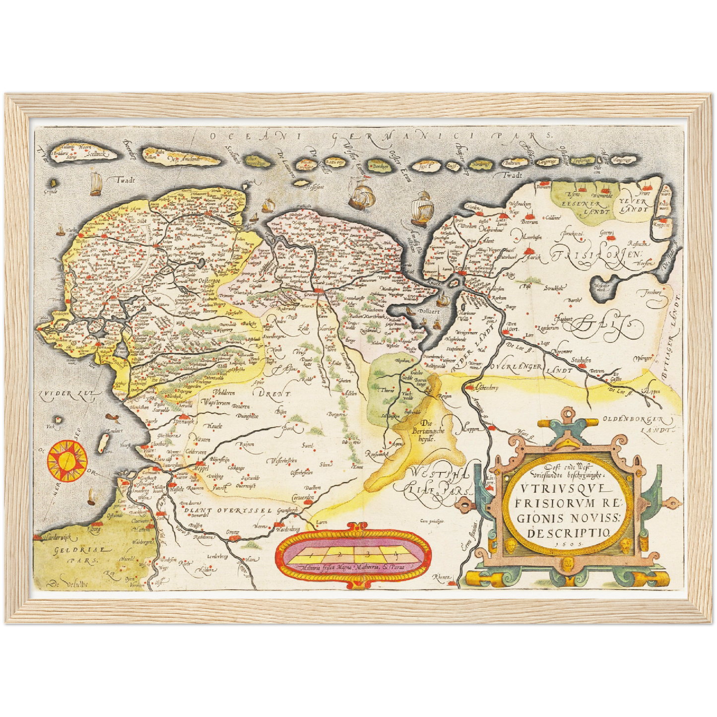 Historische Landkarte Provinz Friesland um 1609