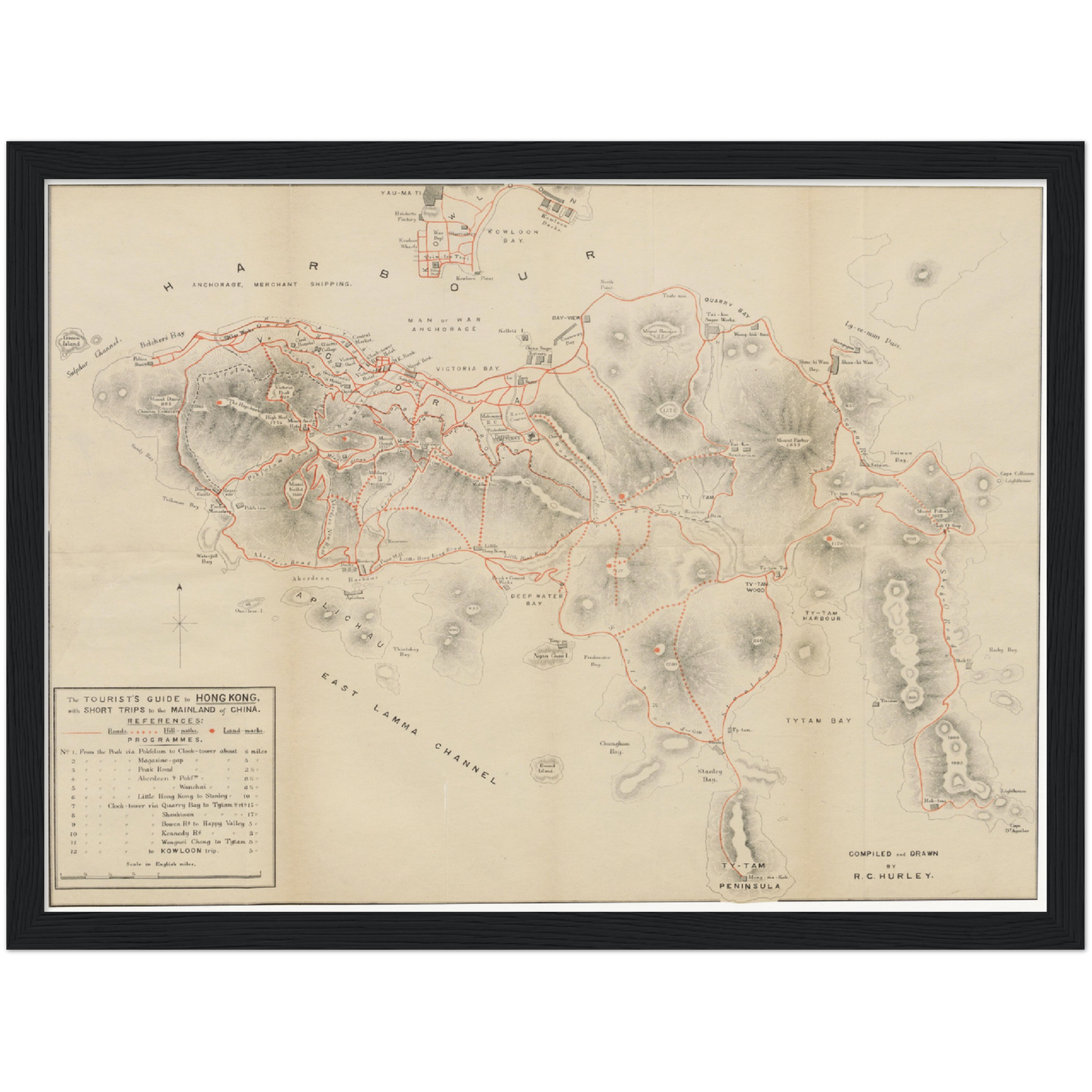 Historischer Stadtplan Hongkong um 1897