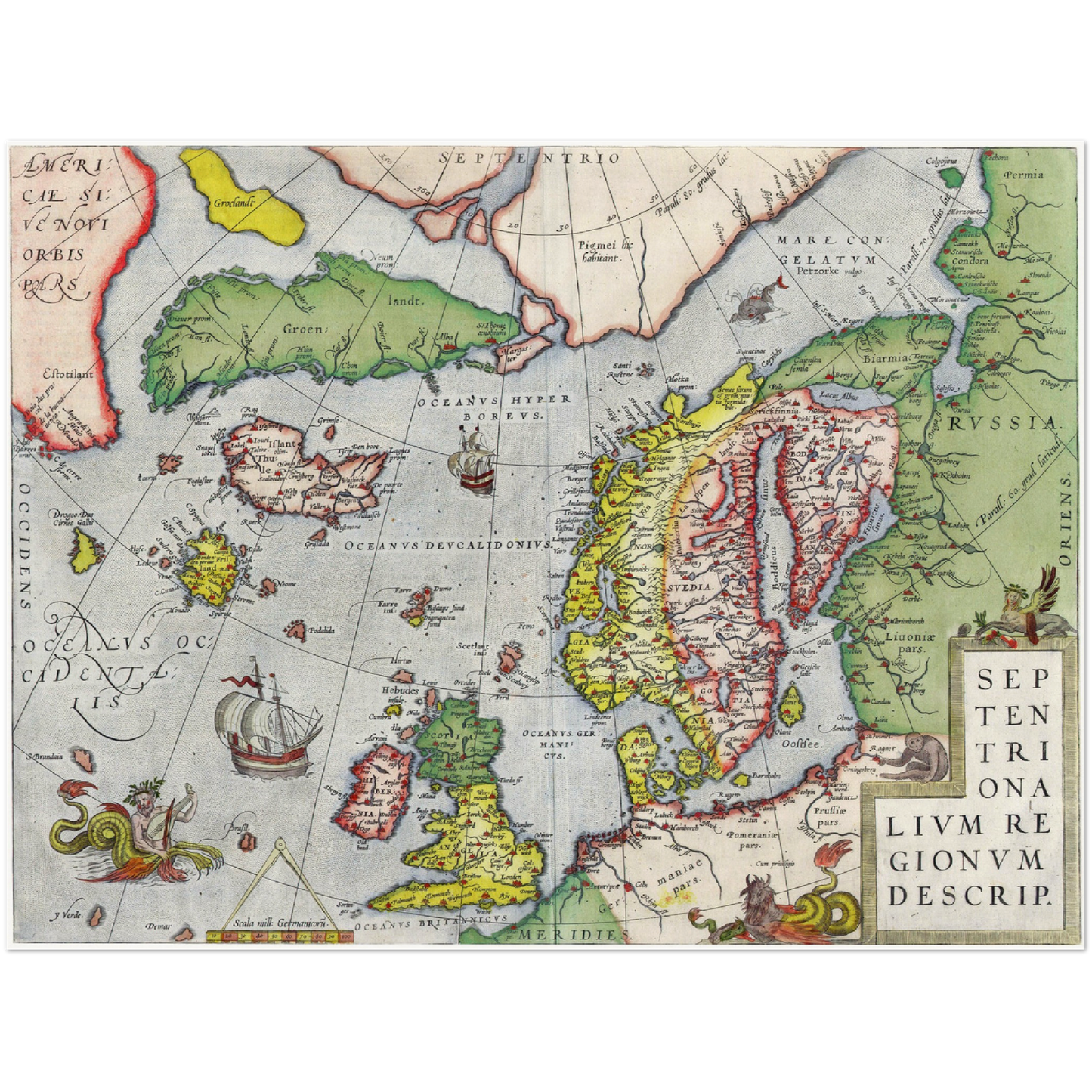 Historische Landkarte Nordeuropa um 1580