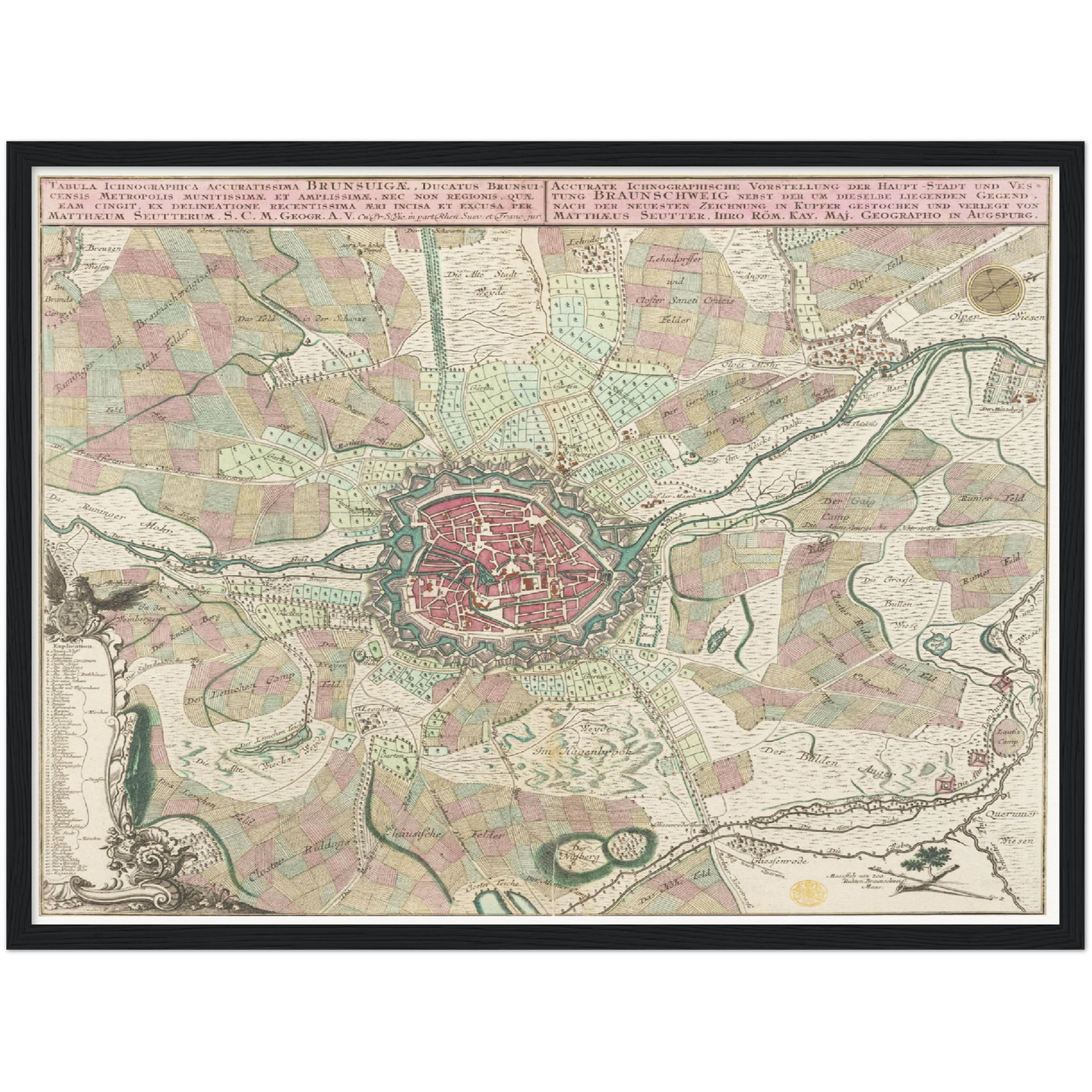 Historischer Stadtplan Braunschweig um 1750