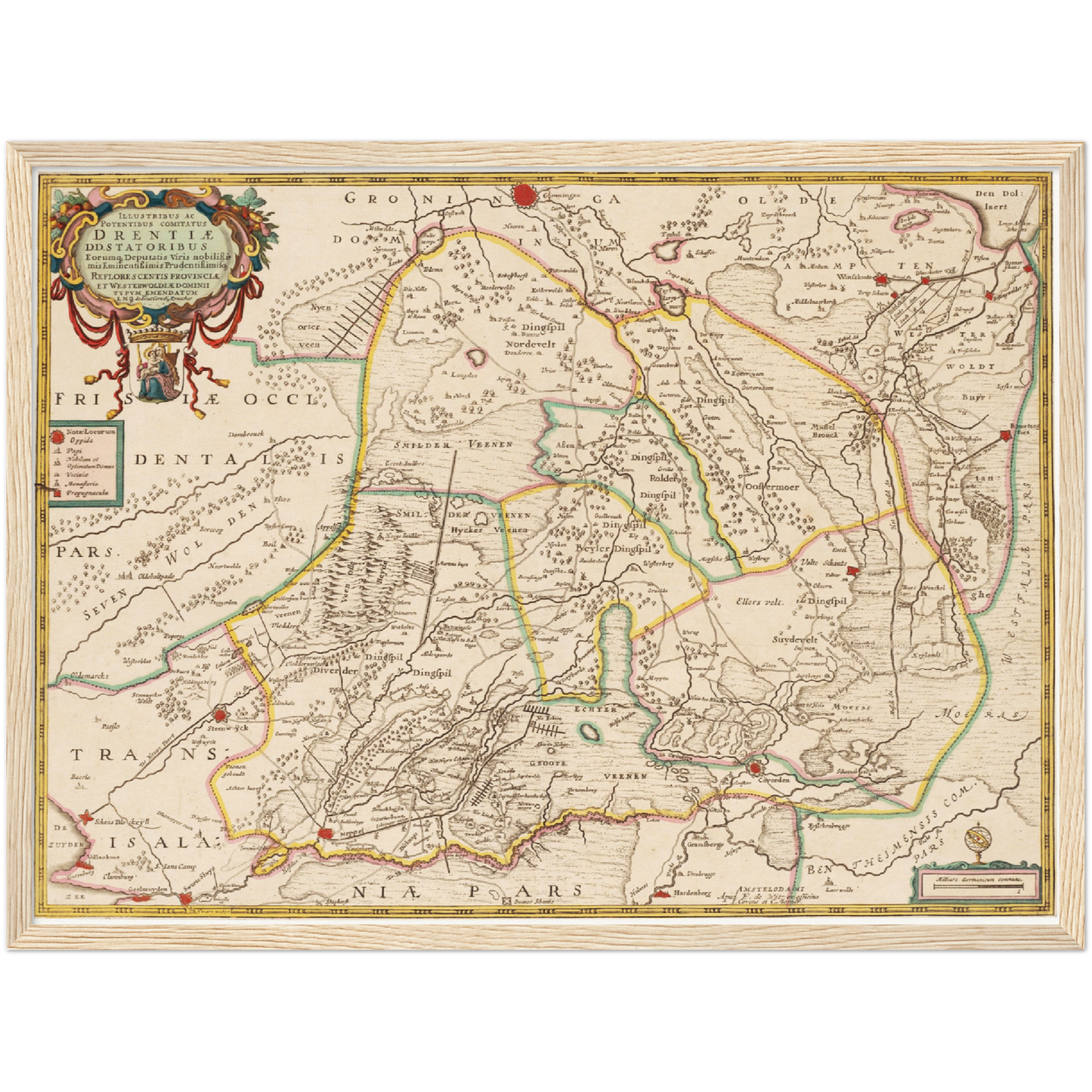 Historische Landkarte Provinz Drenthe um 1775