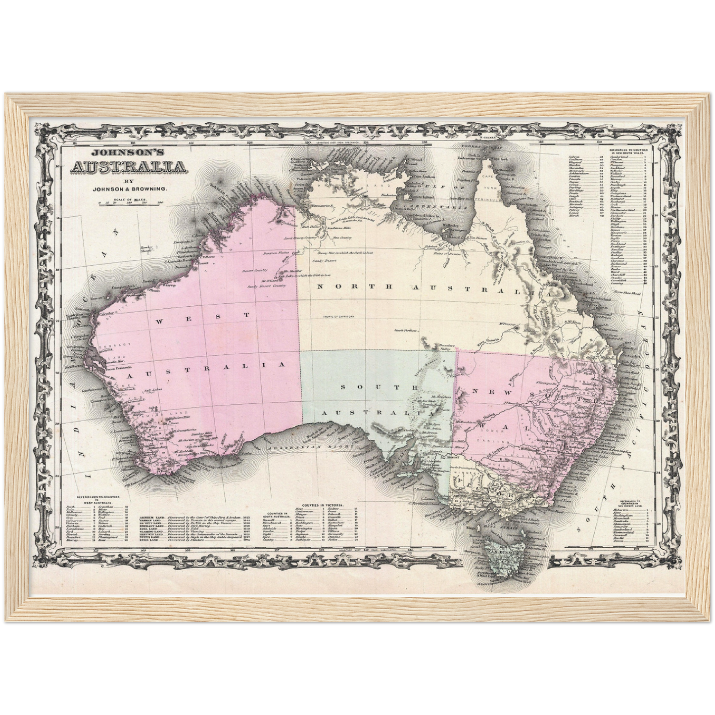 Historische Landkarte Australien um 1861