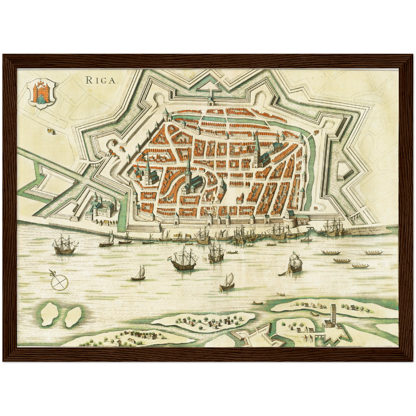 Historischer Stadtplan Riga um 1612