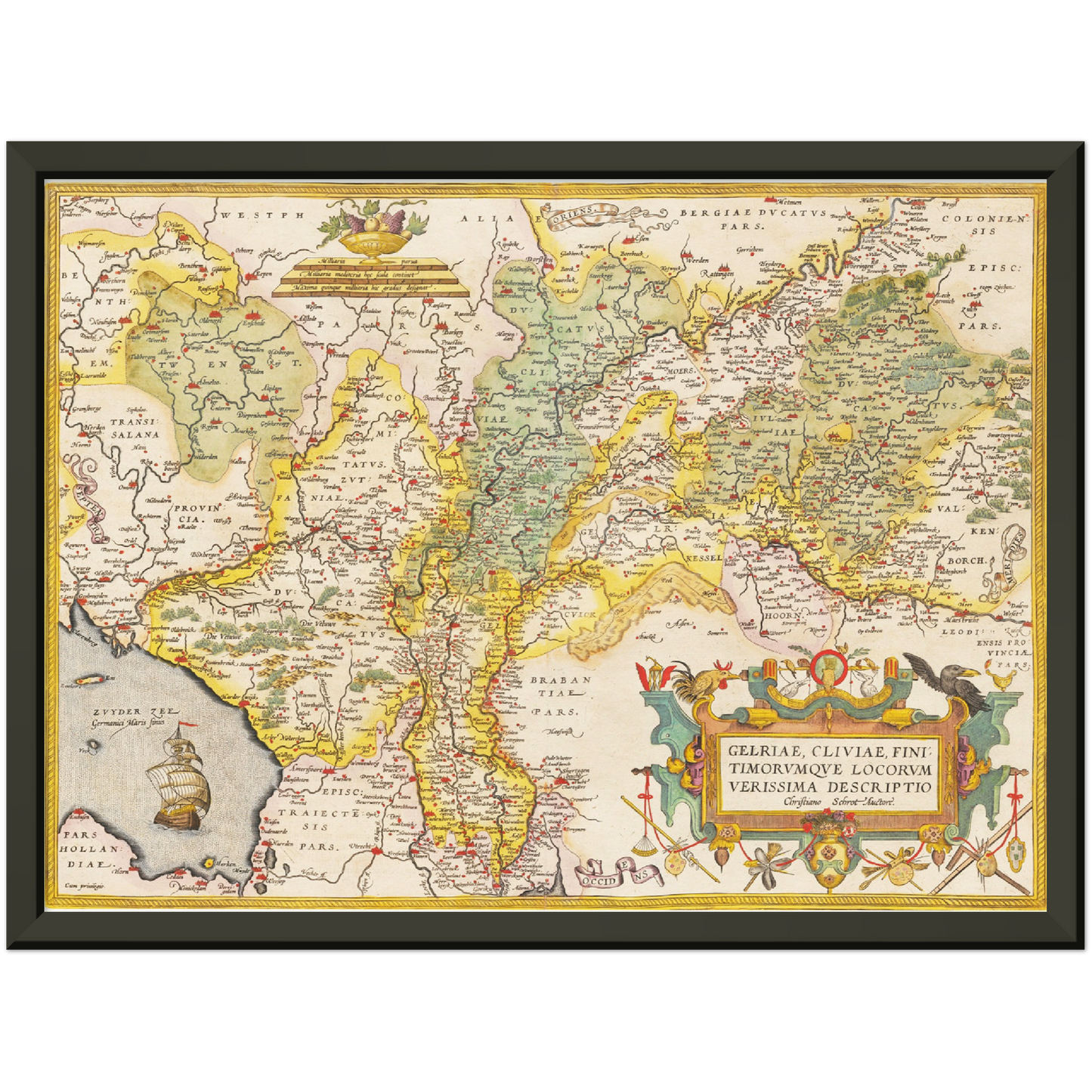 Historische Landkarte Niederrhein um 1609