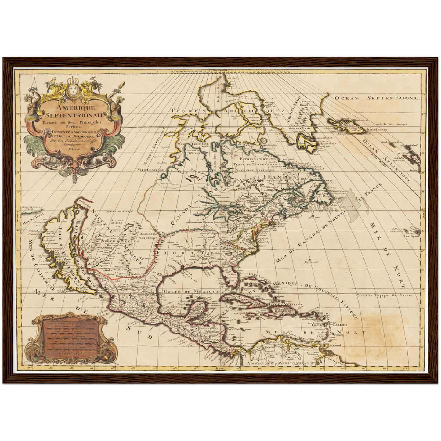 Historische Landkarte Nordamerika um 1694