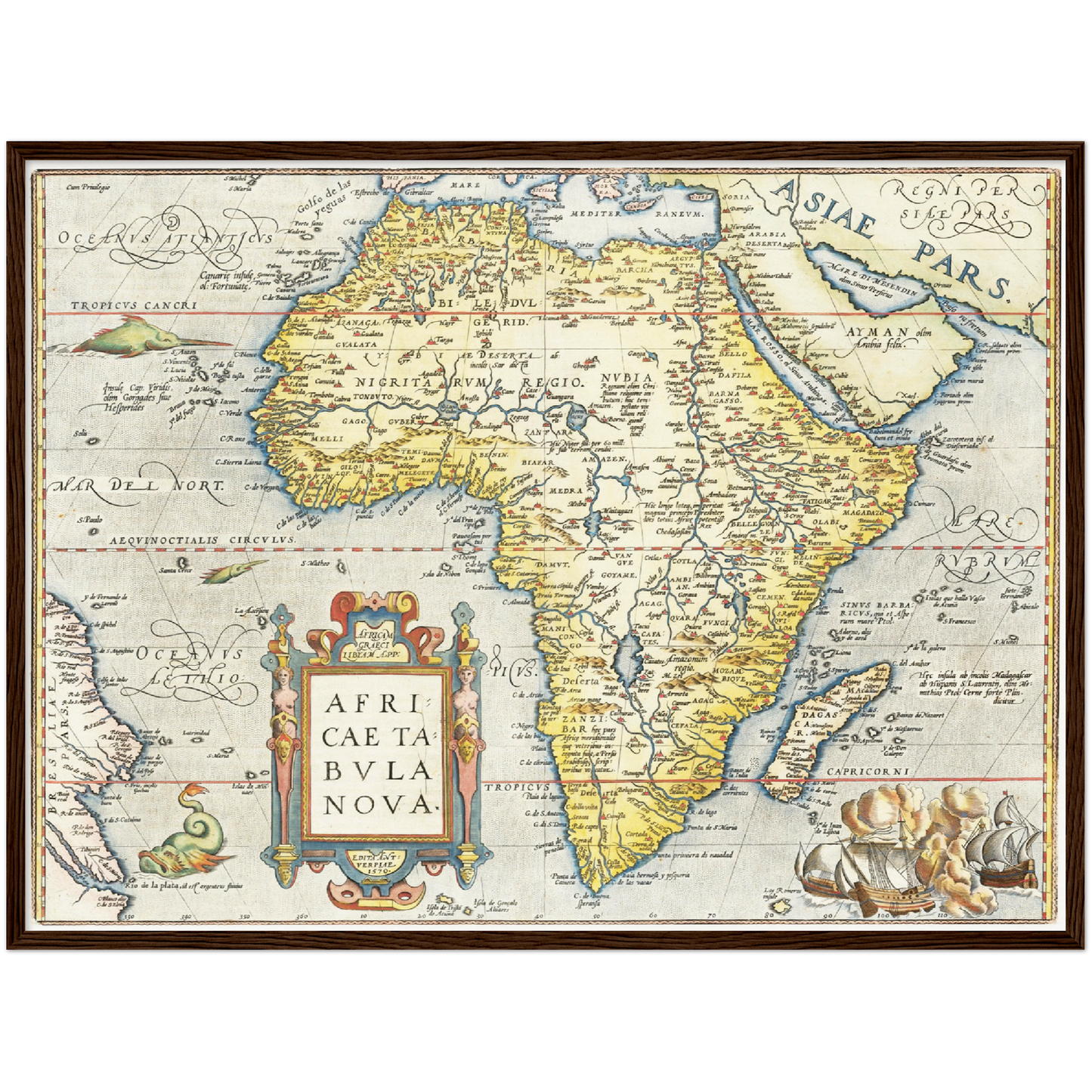 Historische Landkarte Afrika um 1570