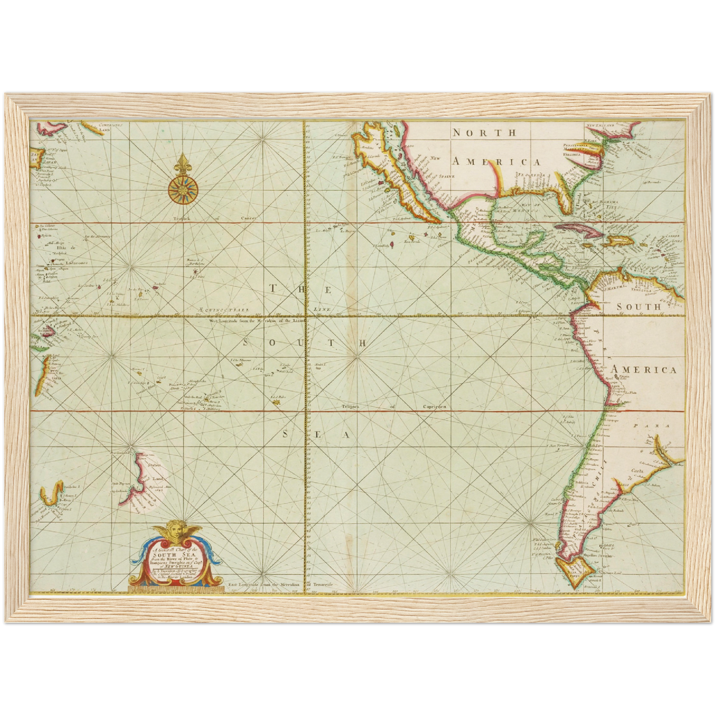 Historische Landkarte Ozeanien um 1705
