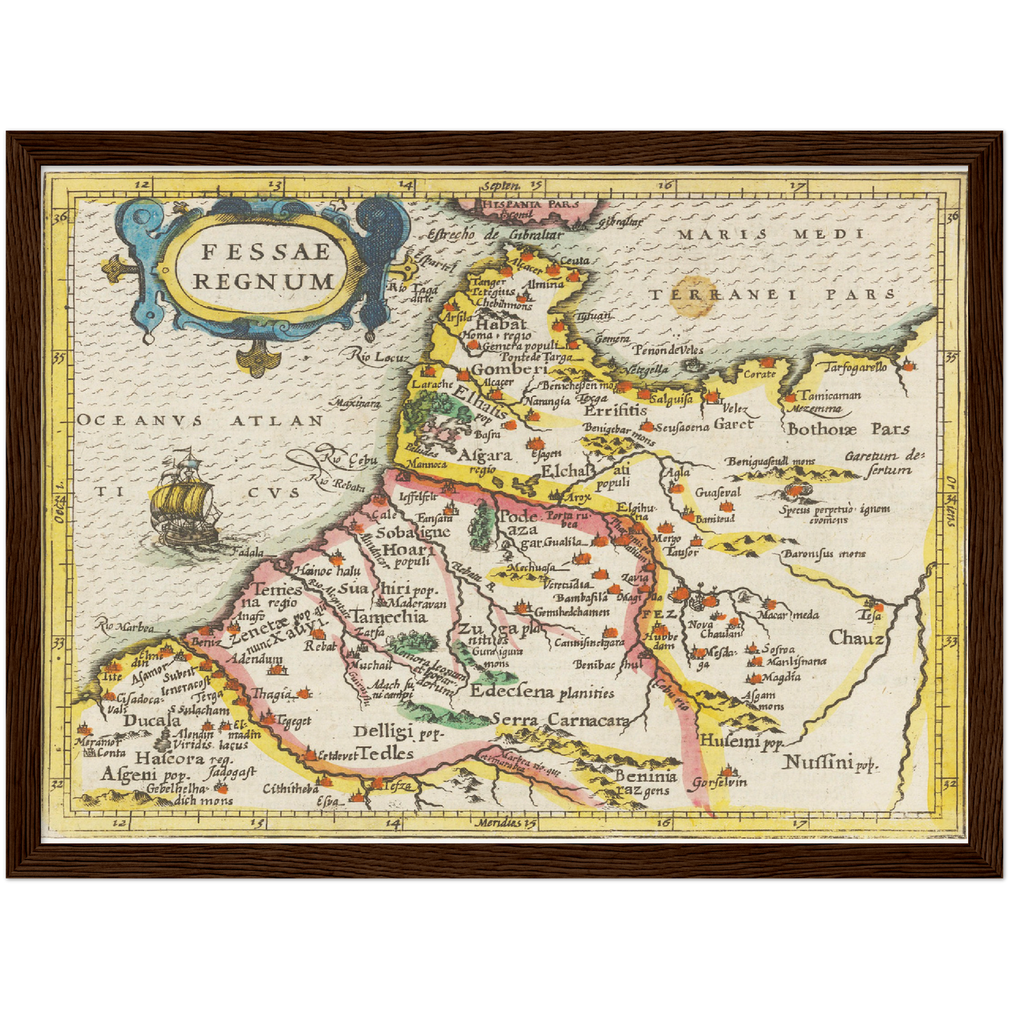 Historische Landkarte Fes um 1609