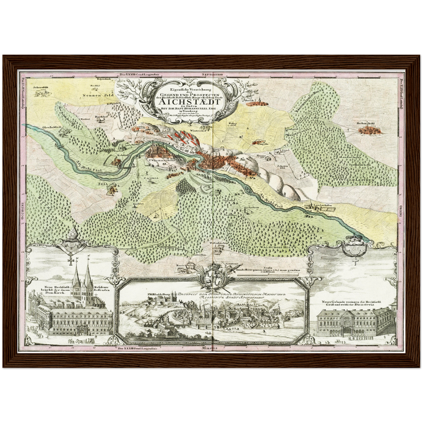 Historische Stadtansicht Eichstätt um 1730