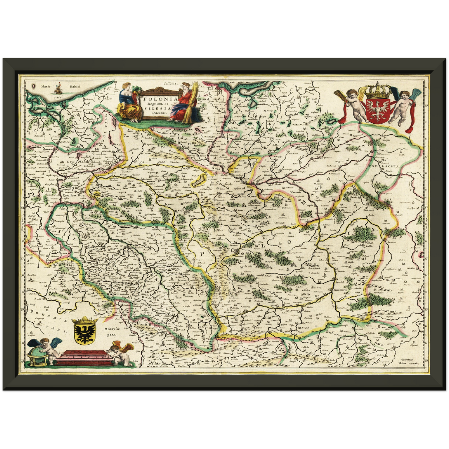 Historische Landkarte Polen um 1647