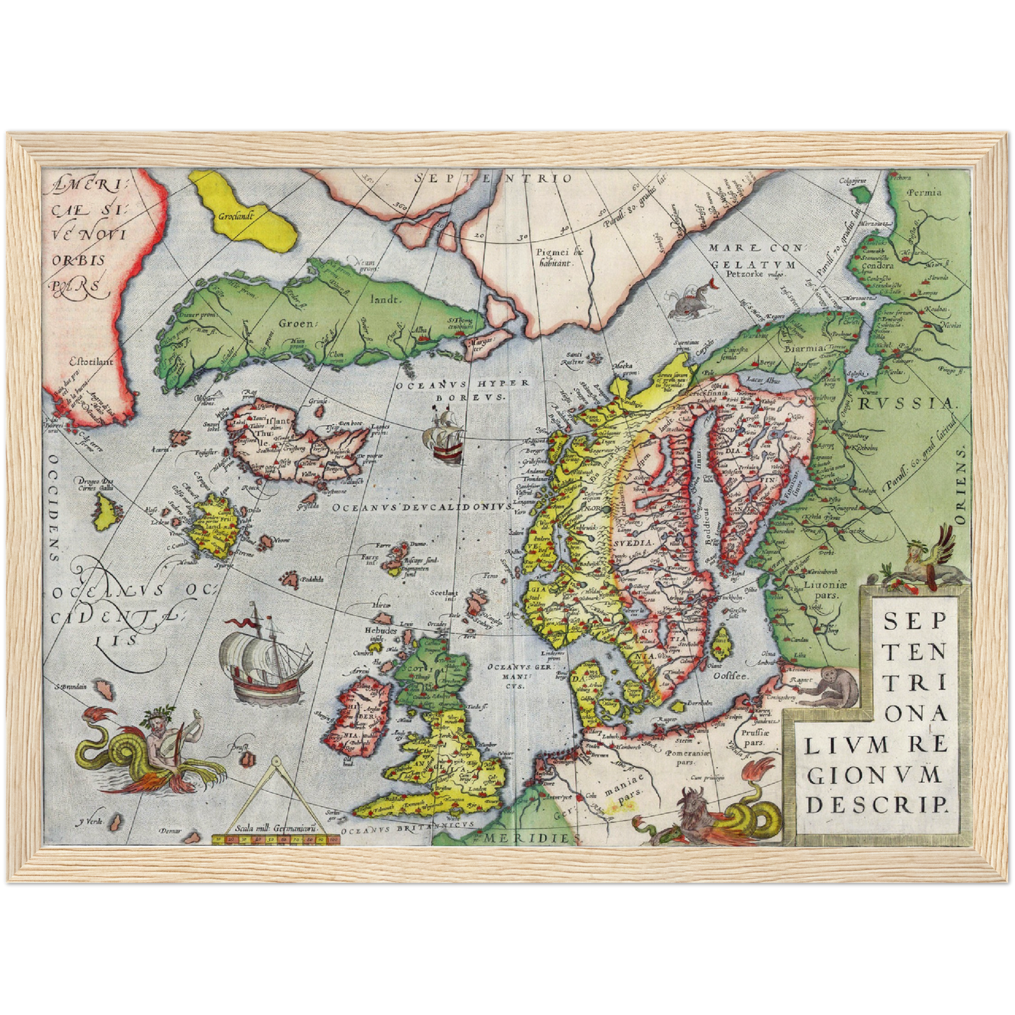 Historische Landkarte Nordeuropa um 1580