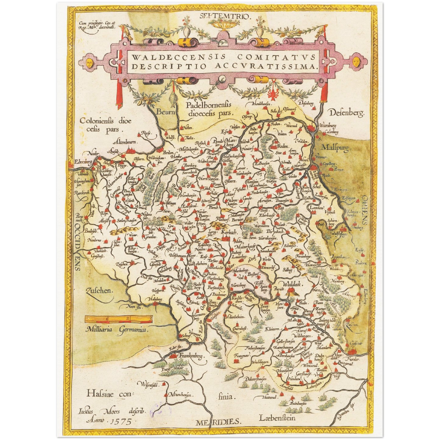 Historische Landkarte Waldeck um 1609