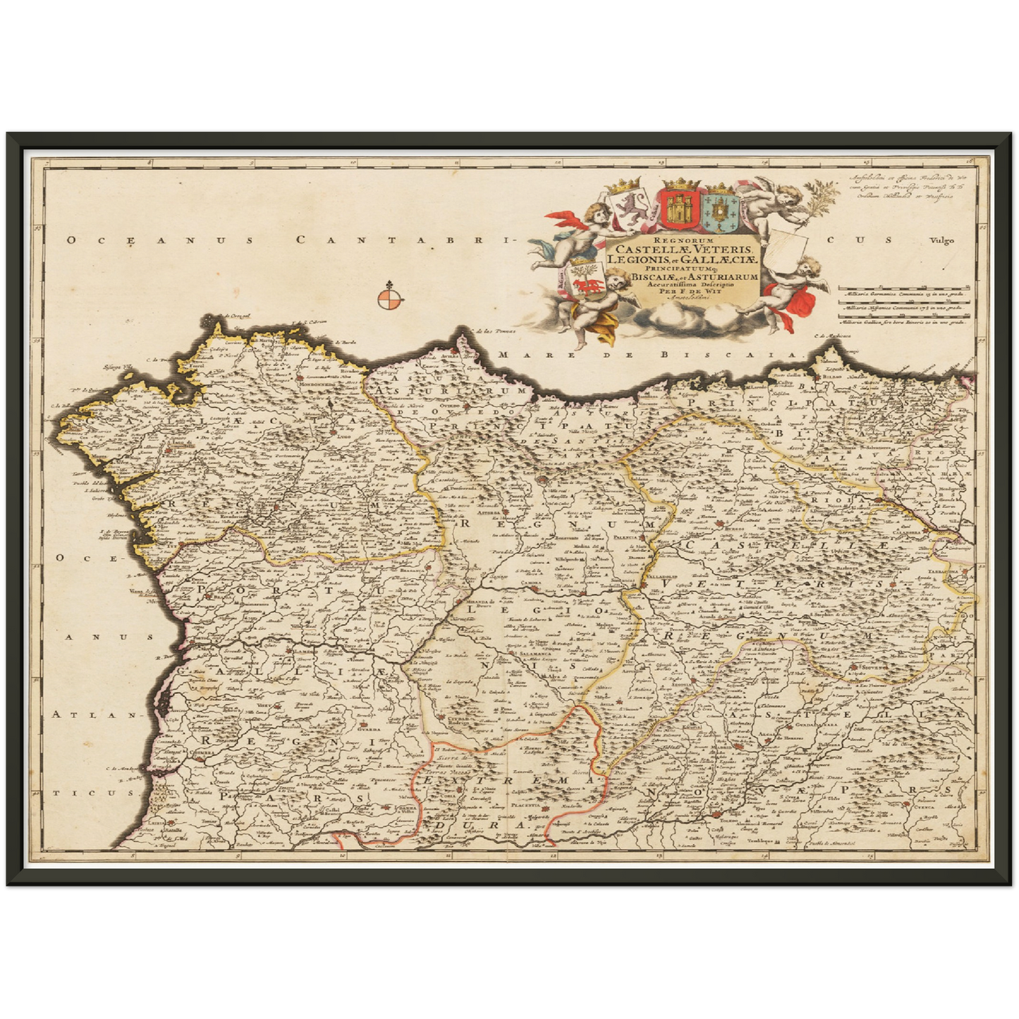 Historische Landkarte Galicien um 1698