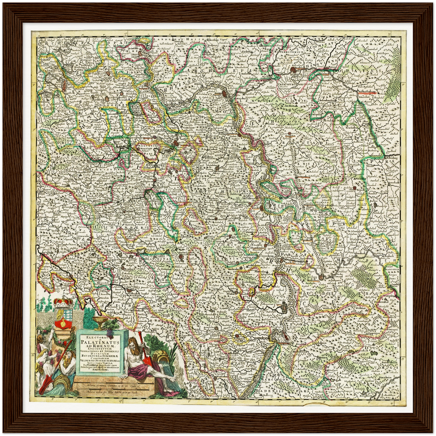 Historische Landkarte Pfalz um 1700