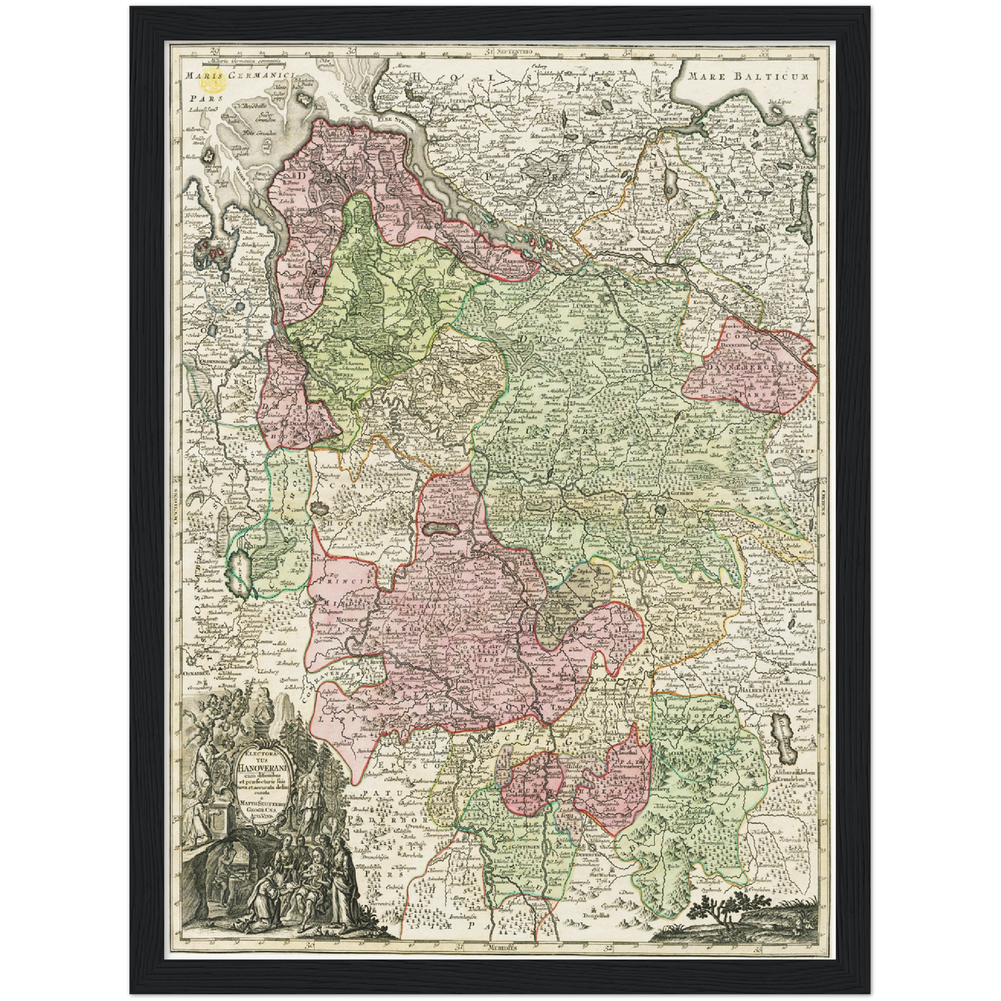 Historische Landkarte Hannover um 1750